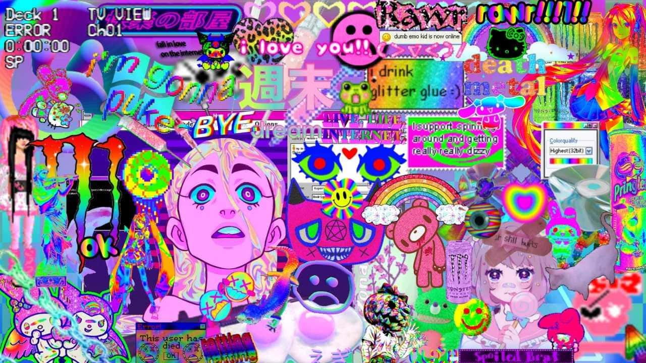 a collage of various colorful images — 1280x720 wallpaper