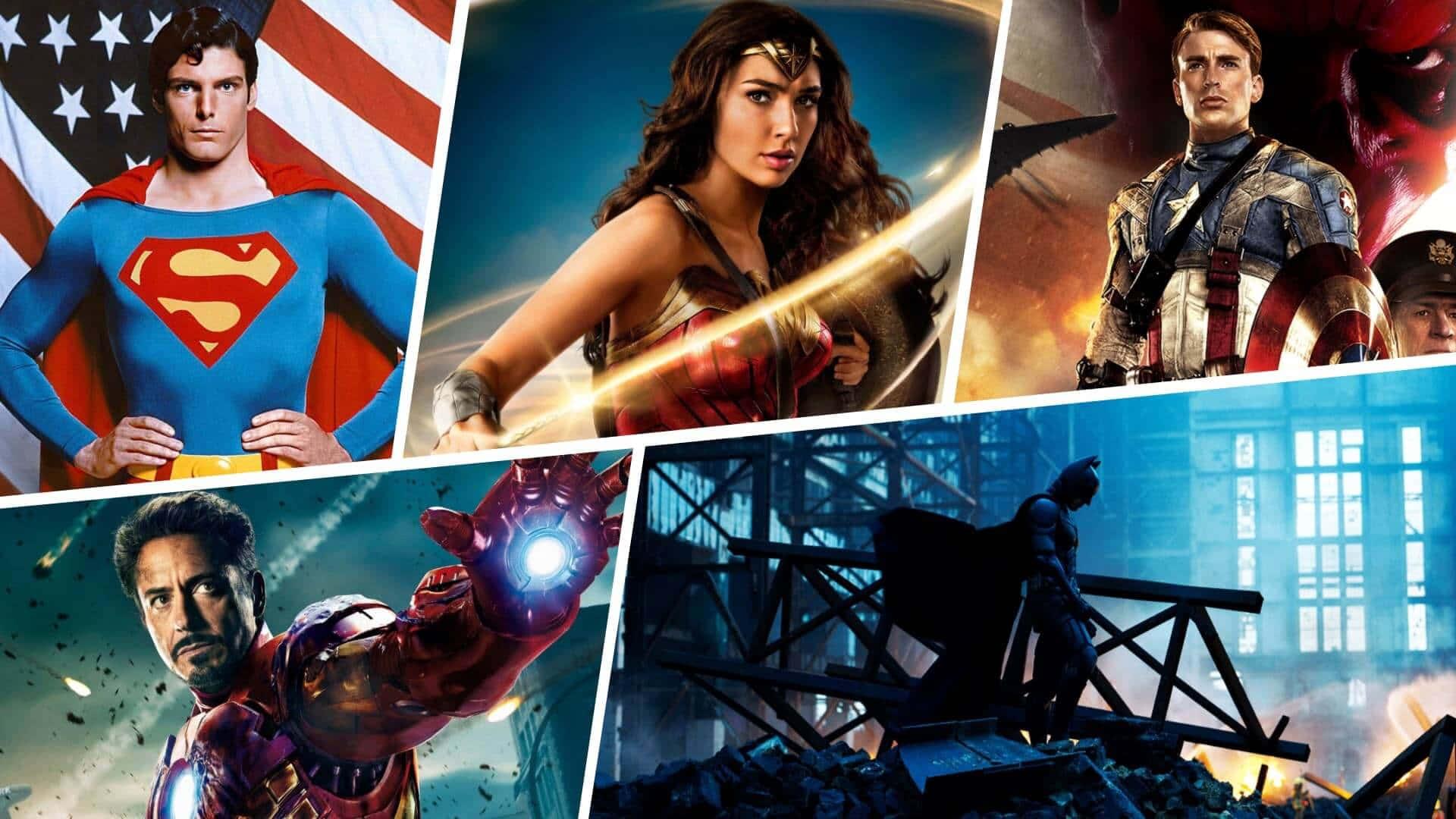 a collage of various superhero movies — 1920x1080 wallpaper