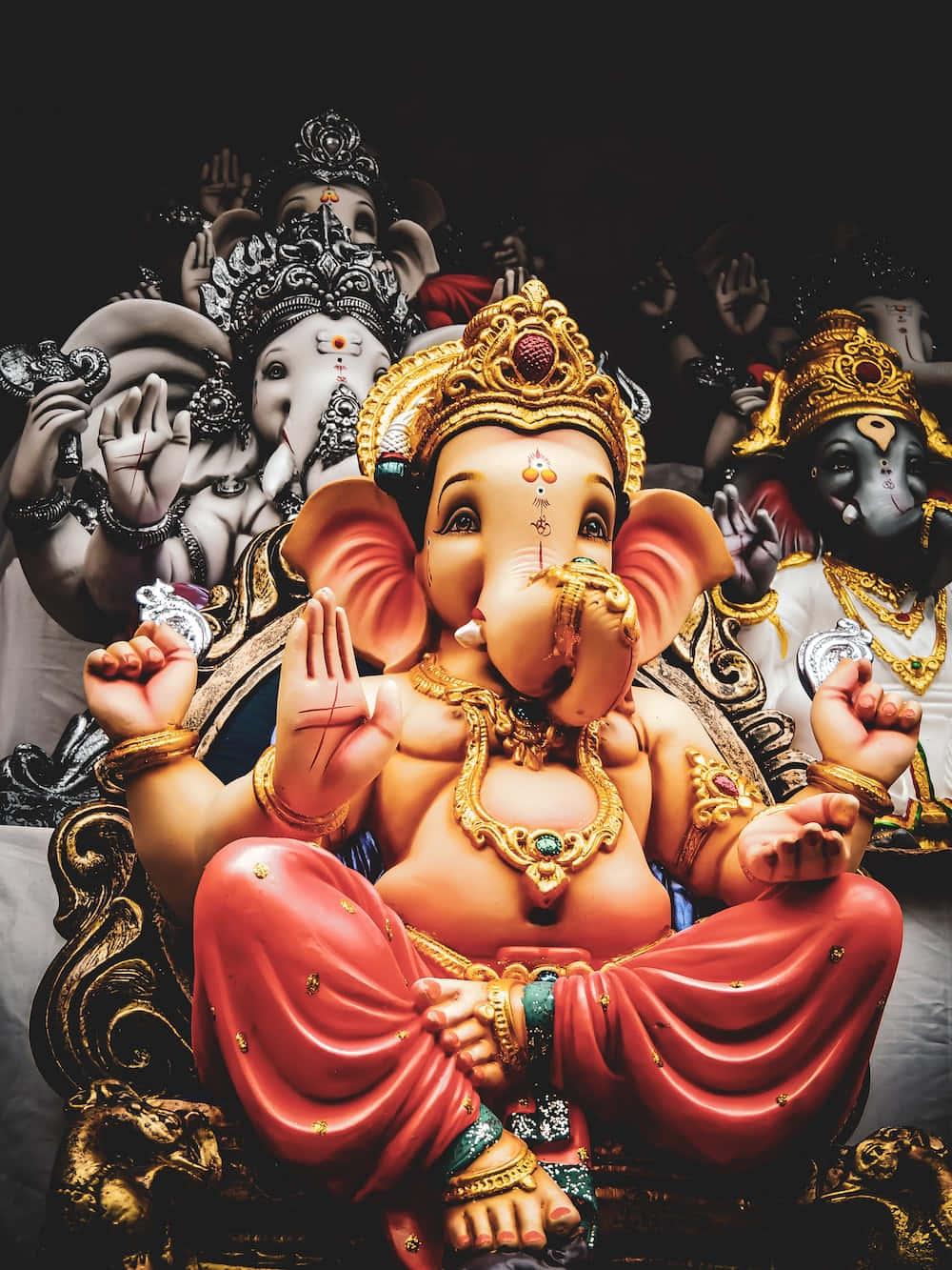 A Colorful Artistic Representation of Hindu Deity Ganesh — 1000x1333 wallpaper