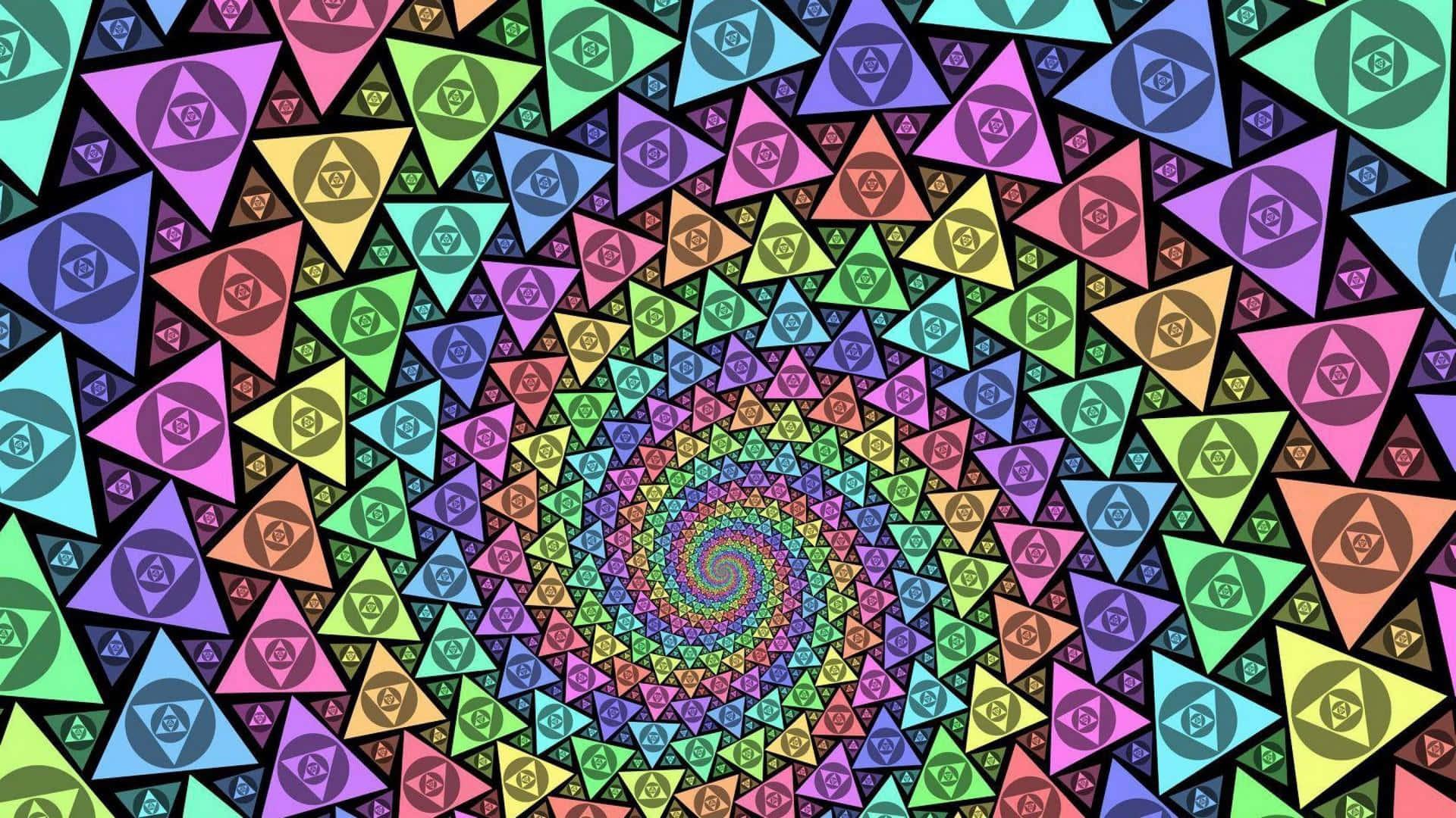 a colorful spiral with triangles in it — 1920x1080 wallpaper