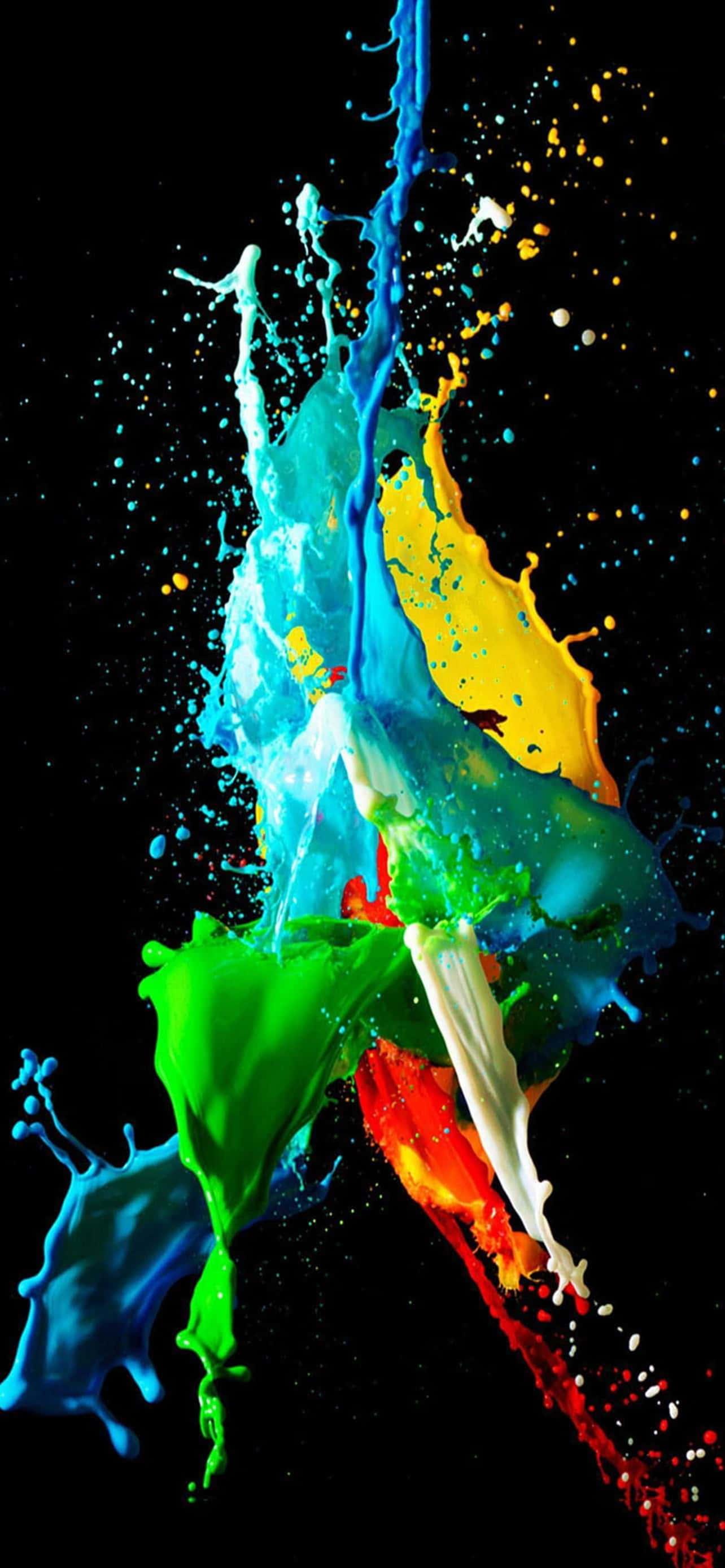 a colorful splash of paint — 1284x2778 wallpaper
