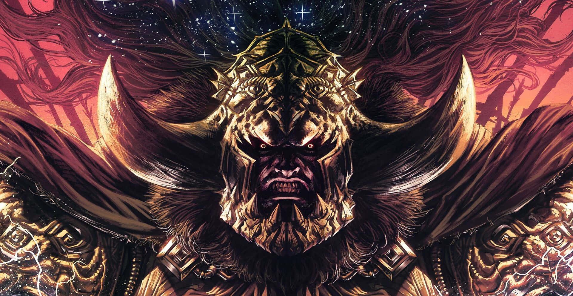 a comic book cover featuring a horned man with horns — 1920x991 wallpaper