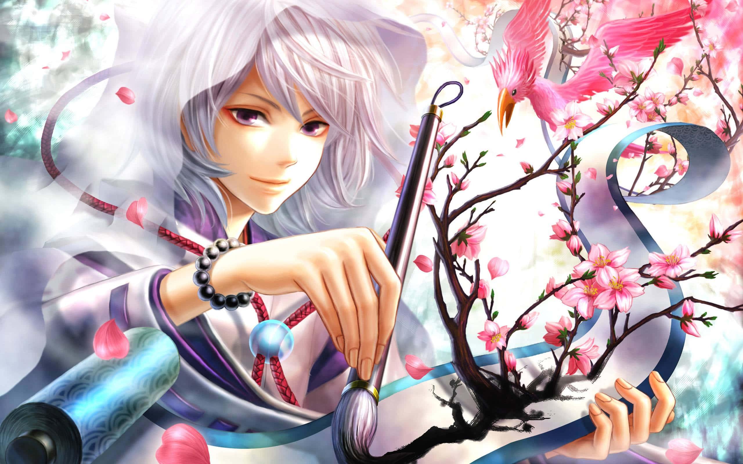 A cool anime character in an adventurous moment