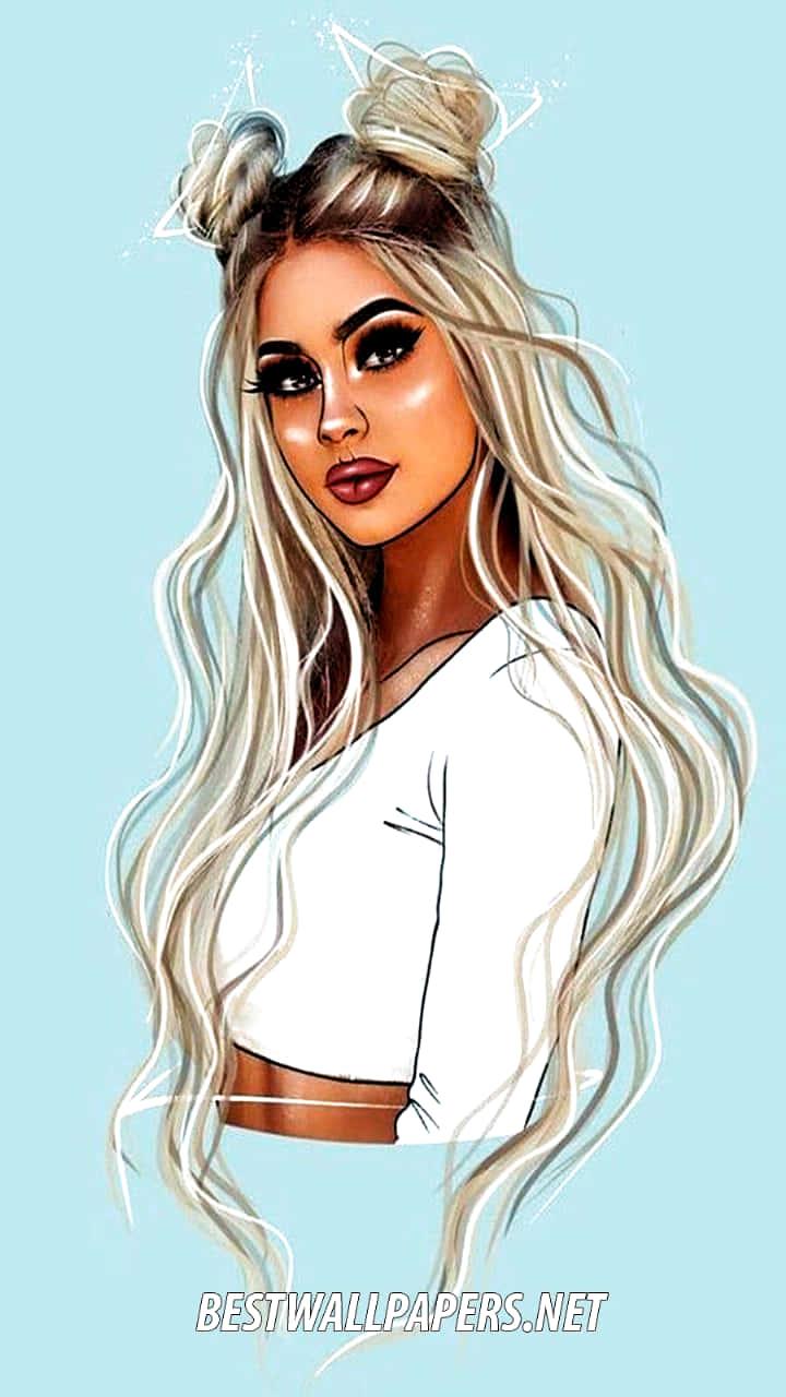 A cute girly girl with glittery eyes — 720x1280 wallpaper