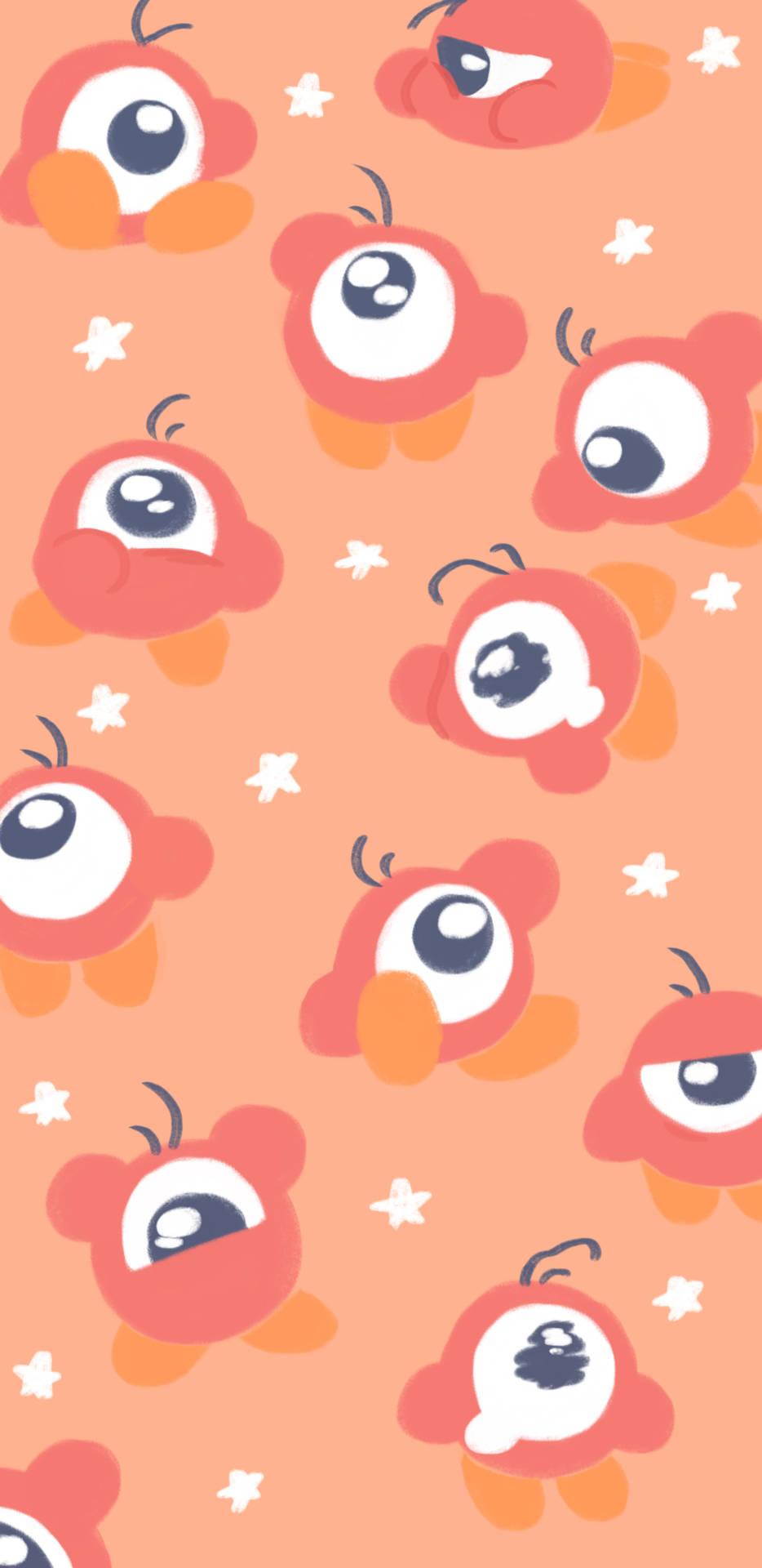 A Cute Kirbey Character with a Cool Pink Aesthetic — 934x1920 wallpaper