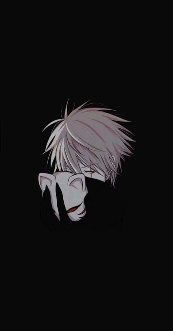 A dark anime boy, in thought and contemplation, surrounded by ash and smoke