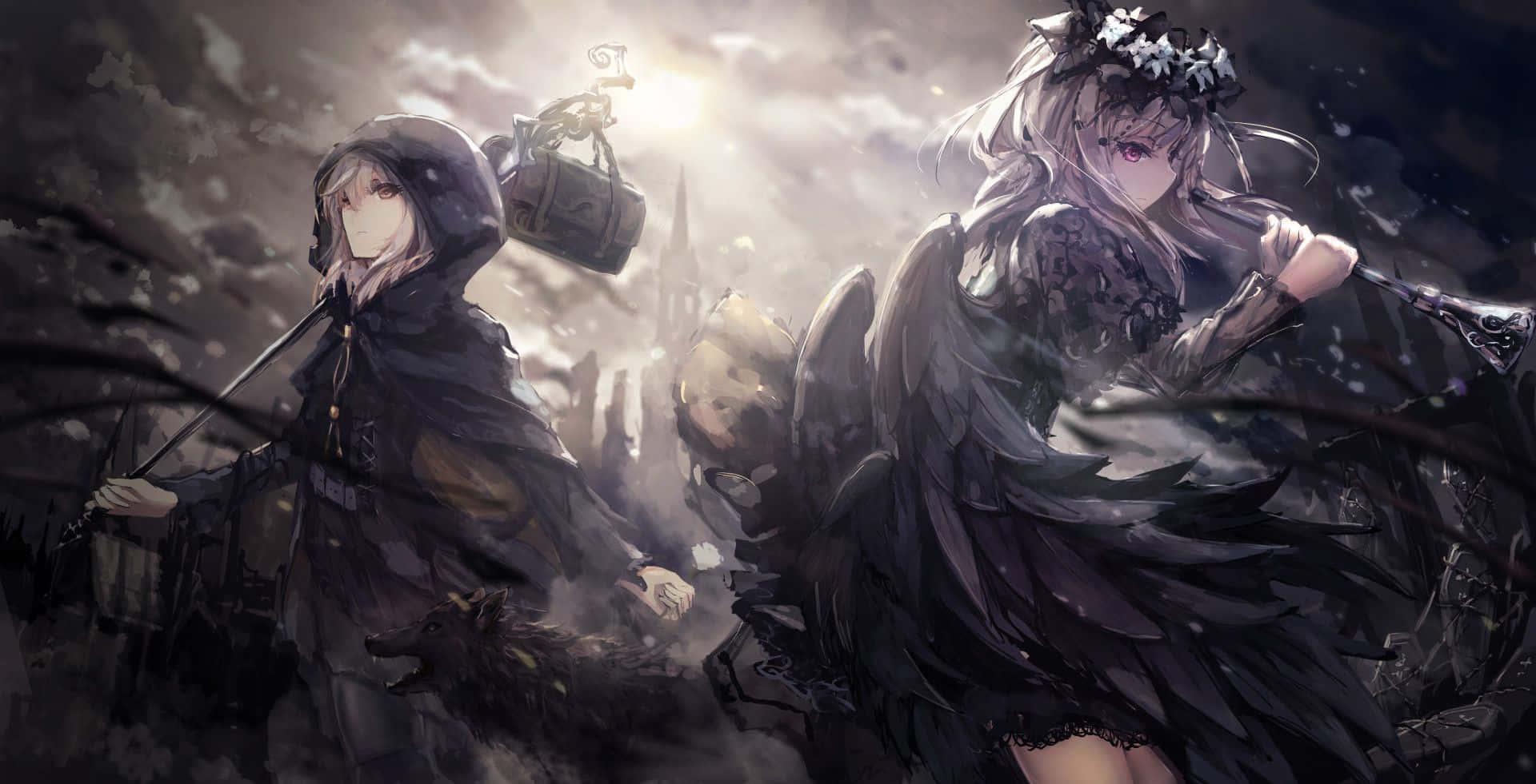 A dark anime girl surrounded by a mysterious aura — 1920x981 wallpaper