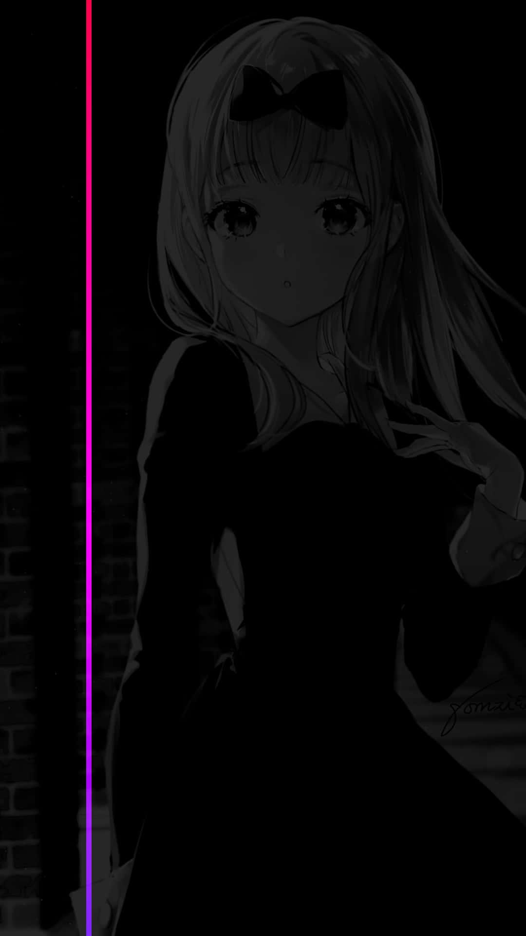 A dark anime girl with mysterious eyes — 1080x1920 wallpaper