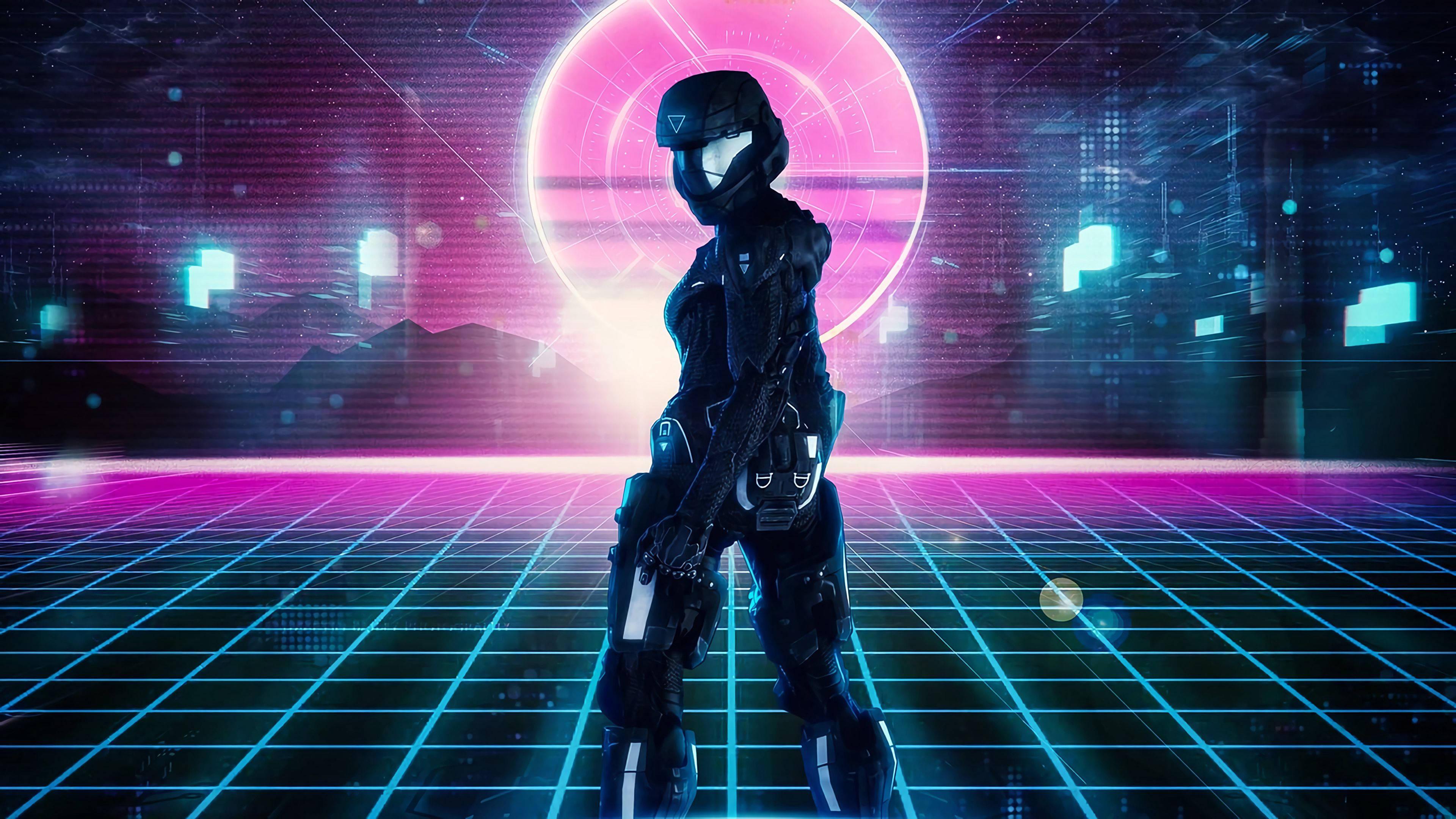 A disaffected future warrior, ready for cyberpunk combat. — 3840x2160 wallpaper