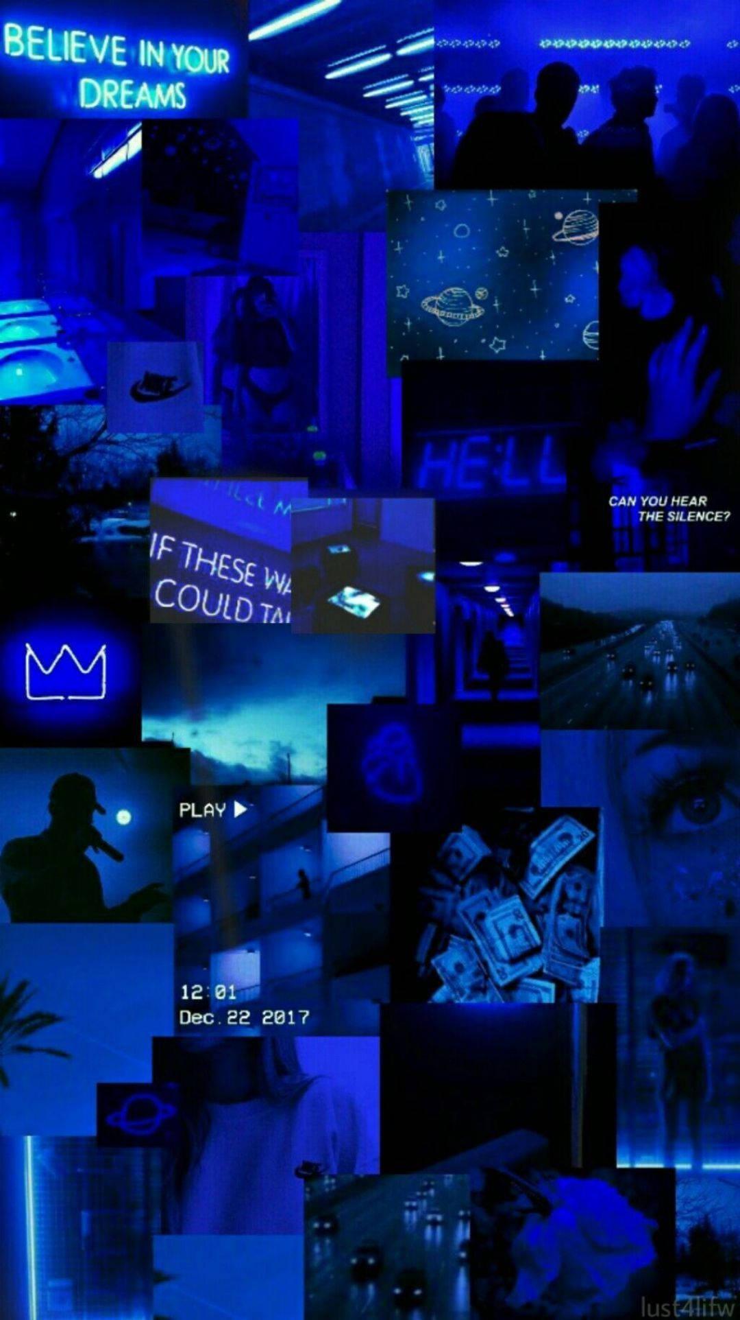 A dreamy and dark neon blue world — 1080x1924 wallpaper