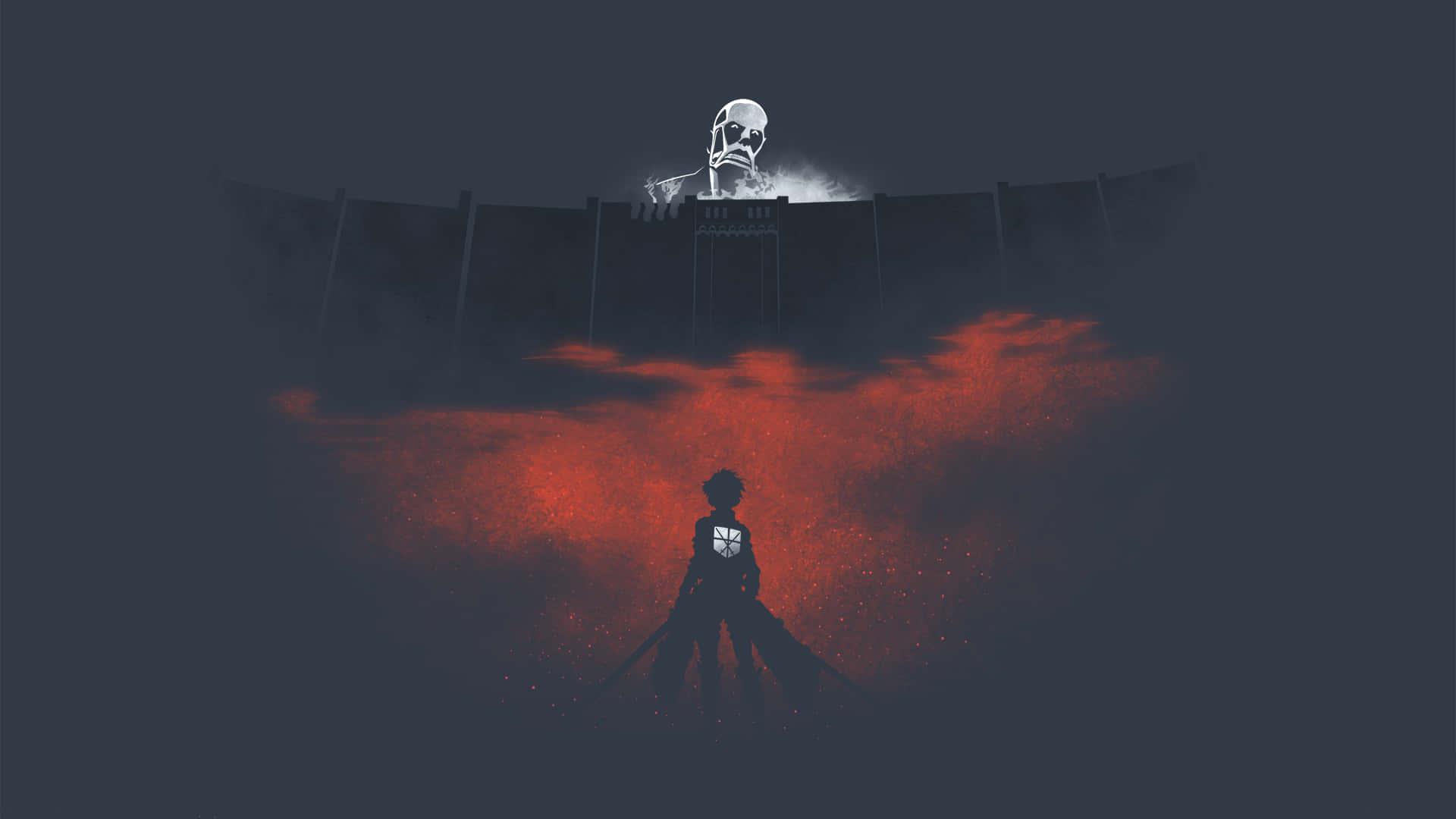 A female character from Attack On Titan stands in a dark, foreboding forest — 1920x1080 wallpaper
