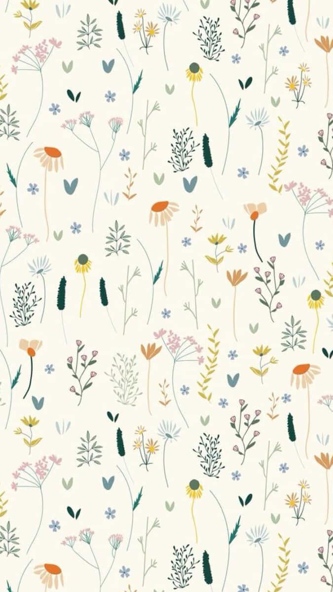 a floral pattern with flowers and leaves
