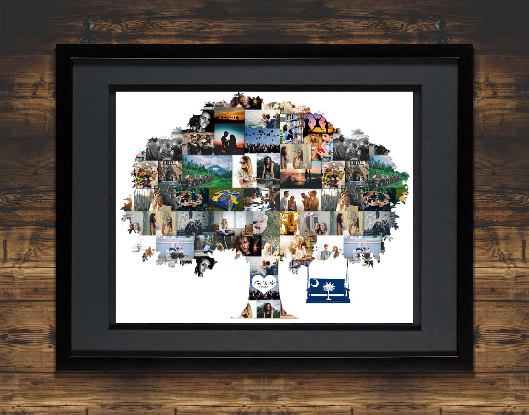 a framed photo collage of people and pictures — 1680x1320 wallpaper