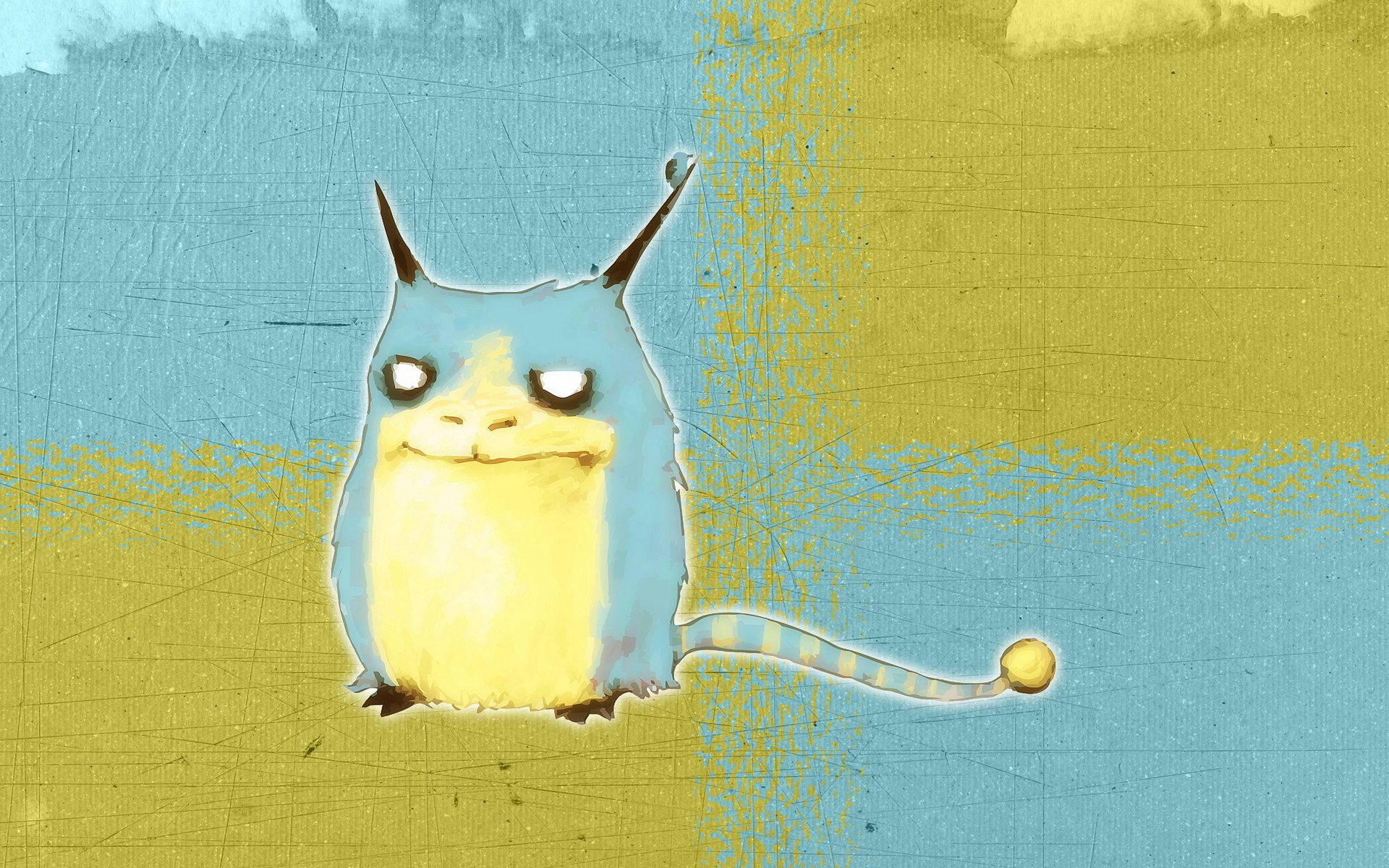 A Friendly Blue and Yellow Monster — 1920x1200 wallpaper