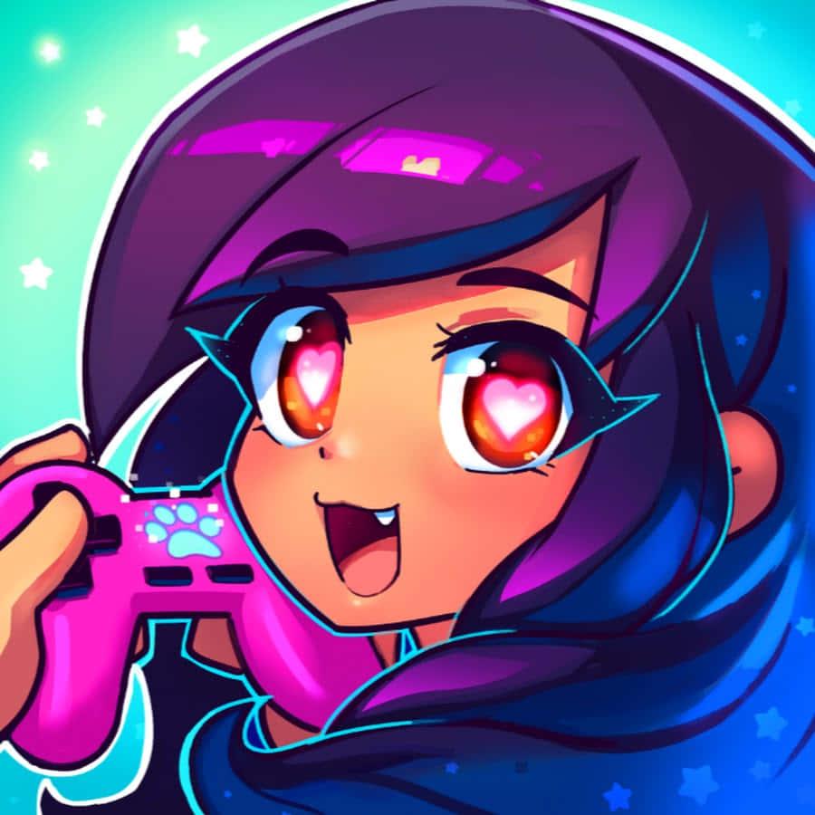 a girl holding a game controller — 900x900 wallpaper