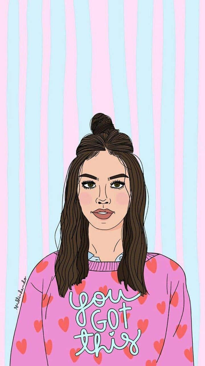 a girl in a pink sweater with the words you got this — 720x1280 wallpaper