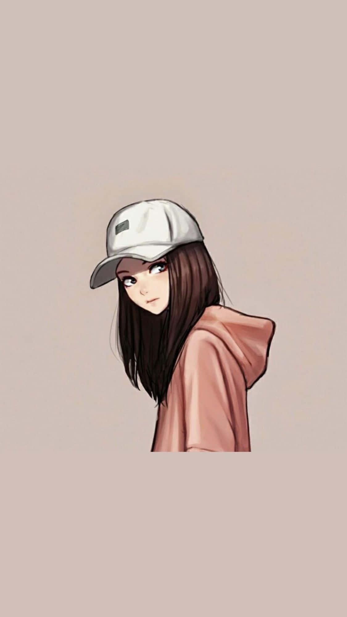 a girl wearing a hat and a pink hoodie — 1125x2001 wallpaper