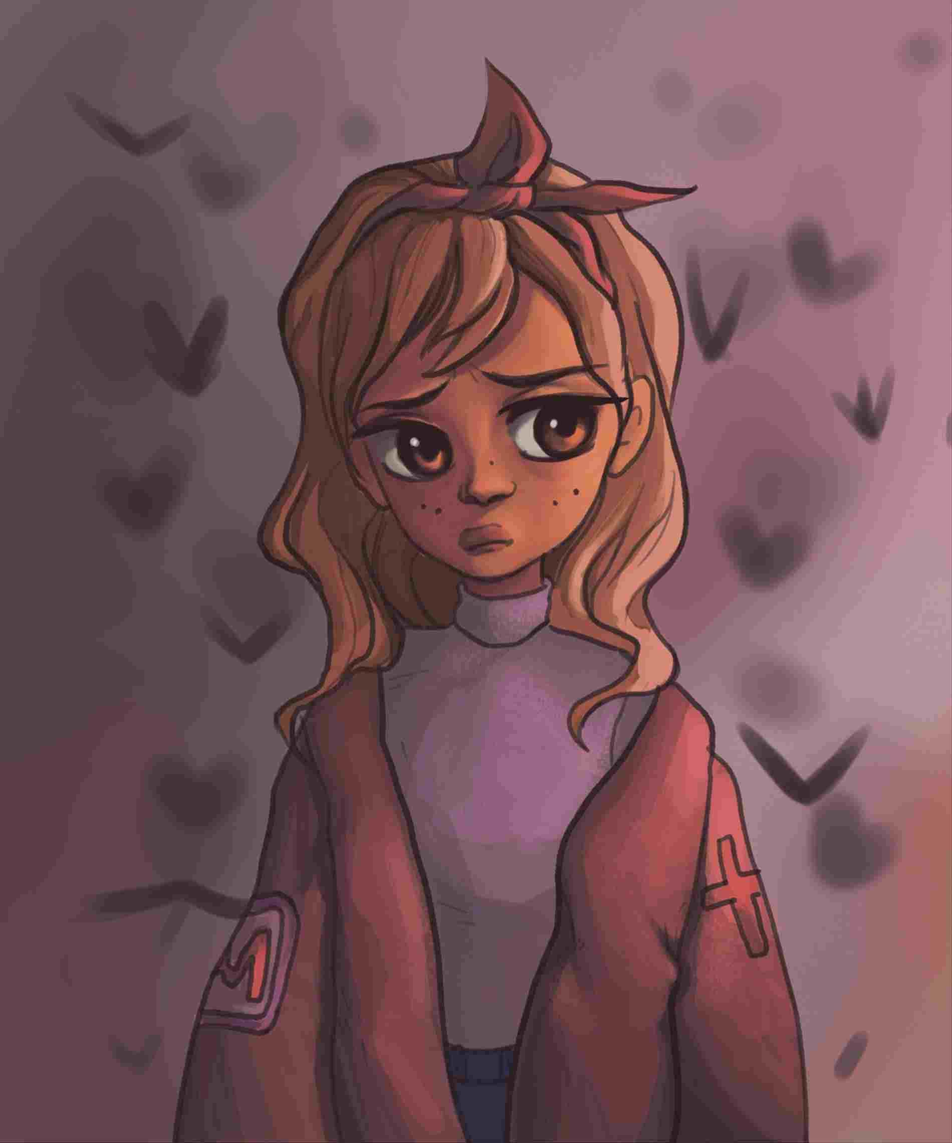 a girl with long hair and a jacket — 1900x2280 wallpaper