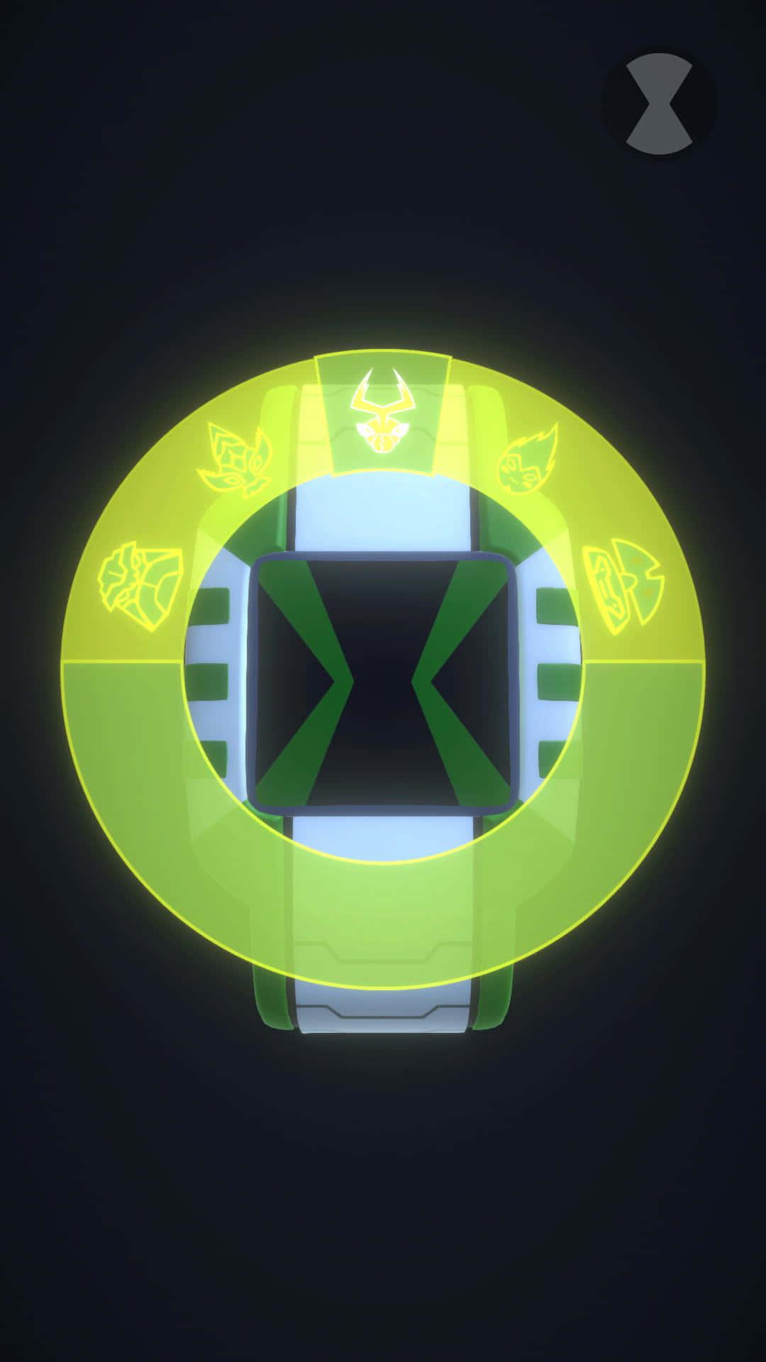 a green and yellow circle with a green light — 1080x1920 wallpaper