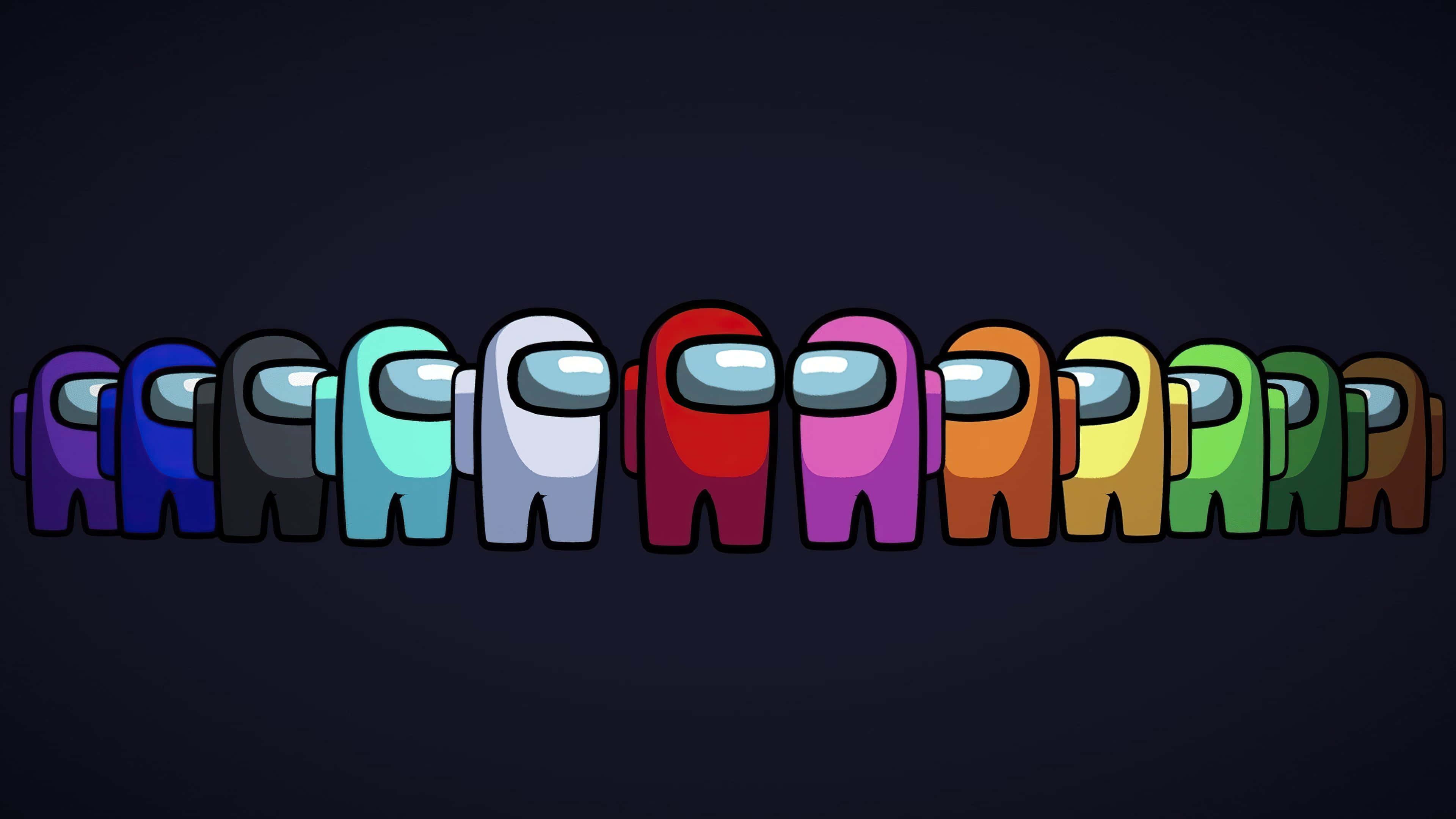 a group of colorful people standing in a line — 3840x2160 wallpaper