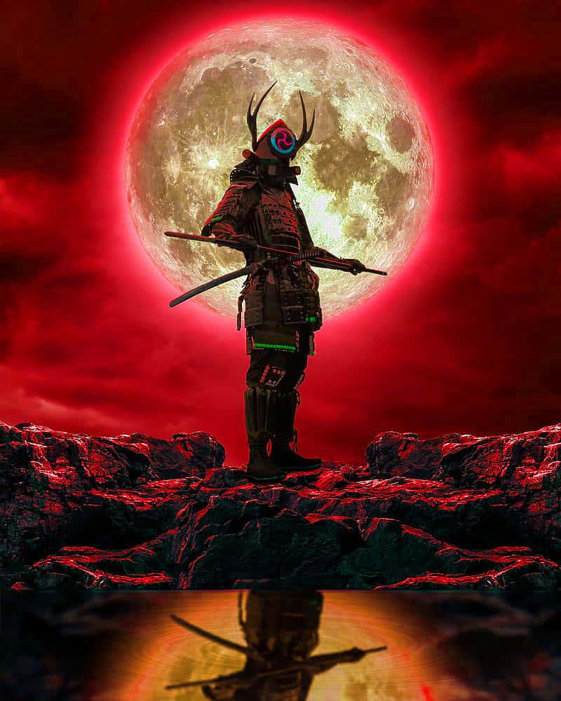 A lone samurai stands in a landscape at dusk — 800x1000 wallpaper