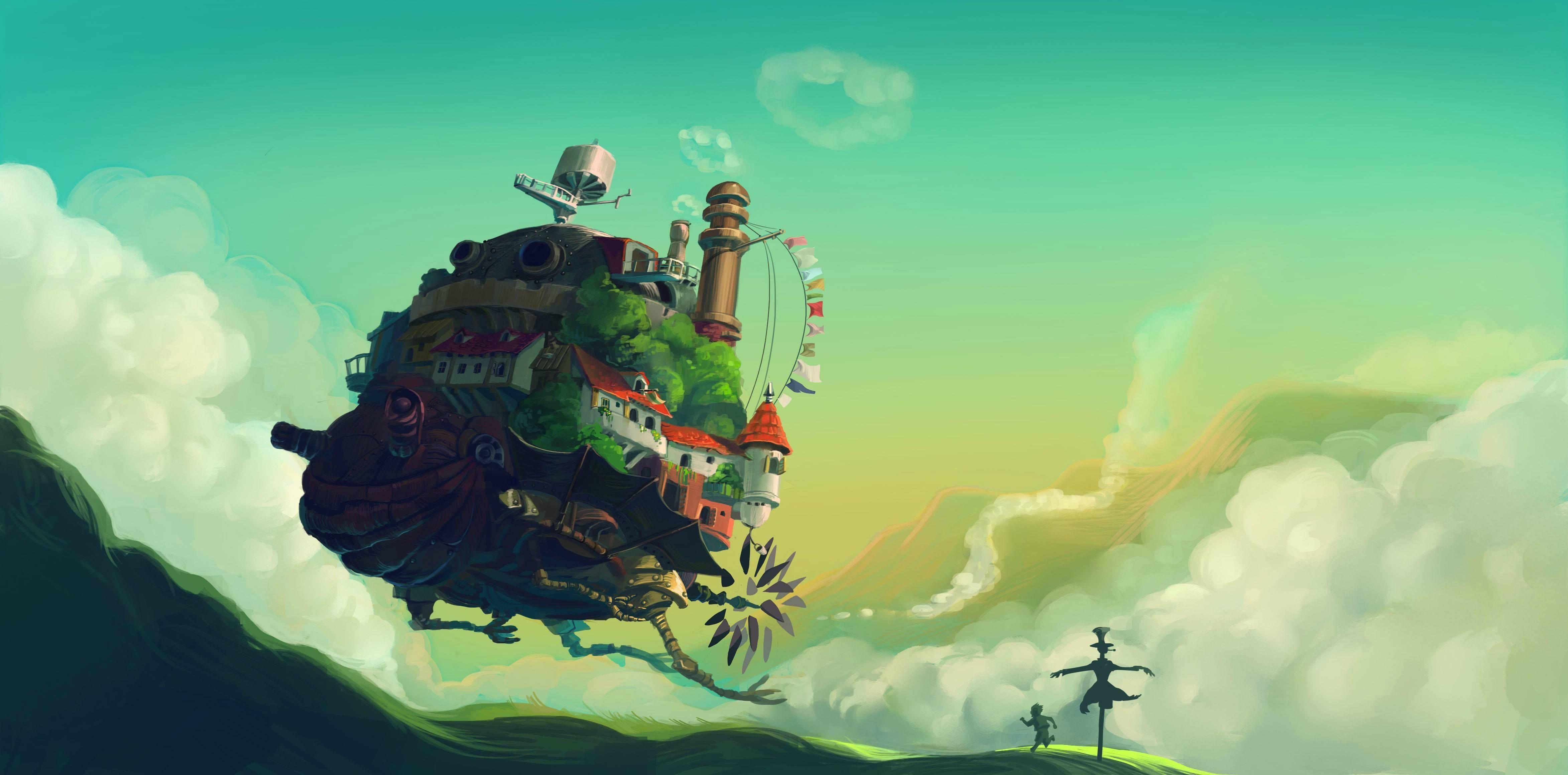 A magical adventure awaits: Howl's Moving Castle — 4691x2319 wallpaper