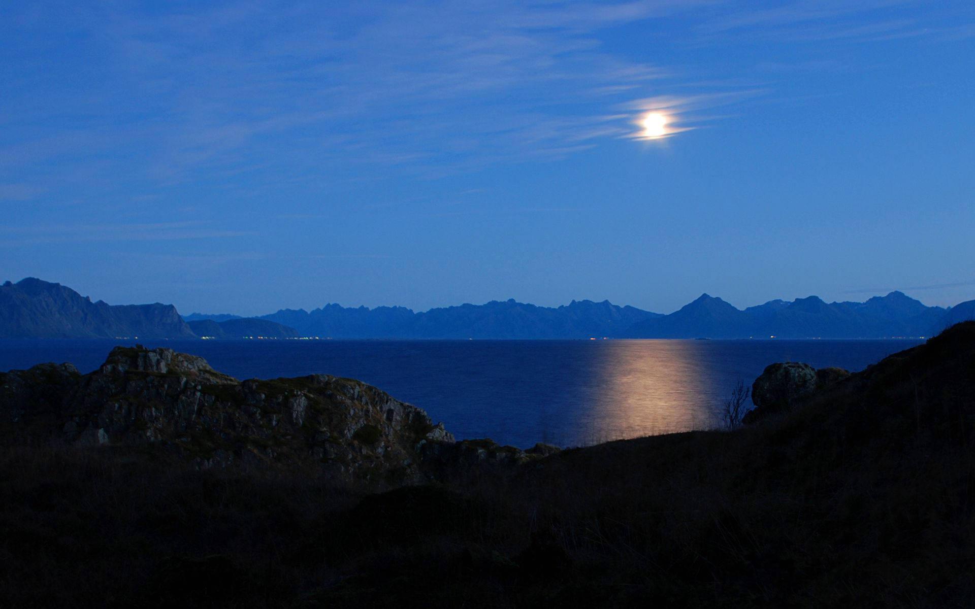 A Magnificent View of the Moon and Nature — 1920x1200 wallpaper
