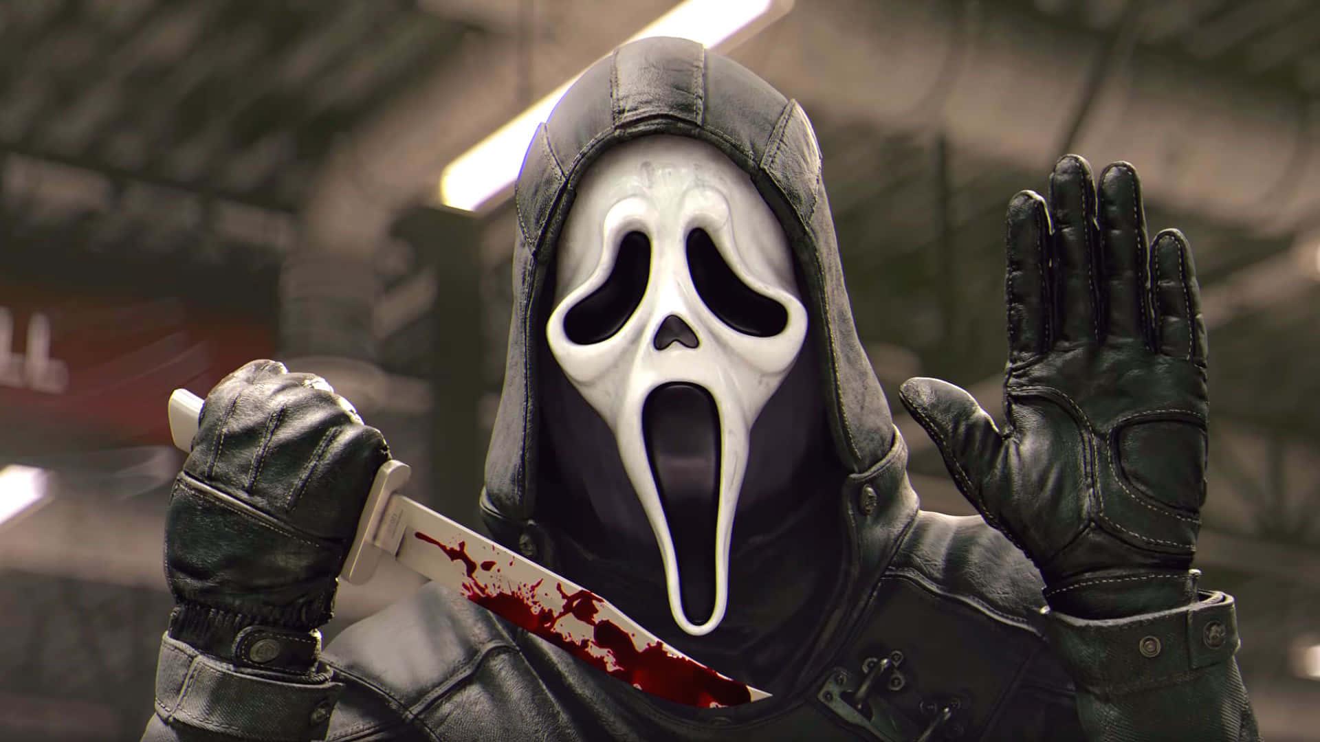 a man in a mask holding a knife — 1920x1080 wallpaper