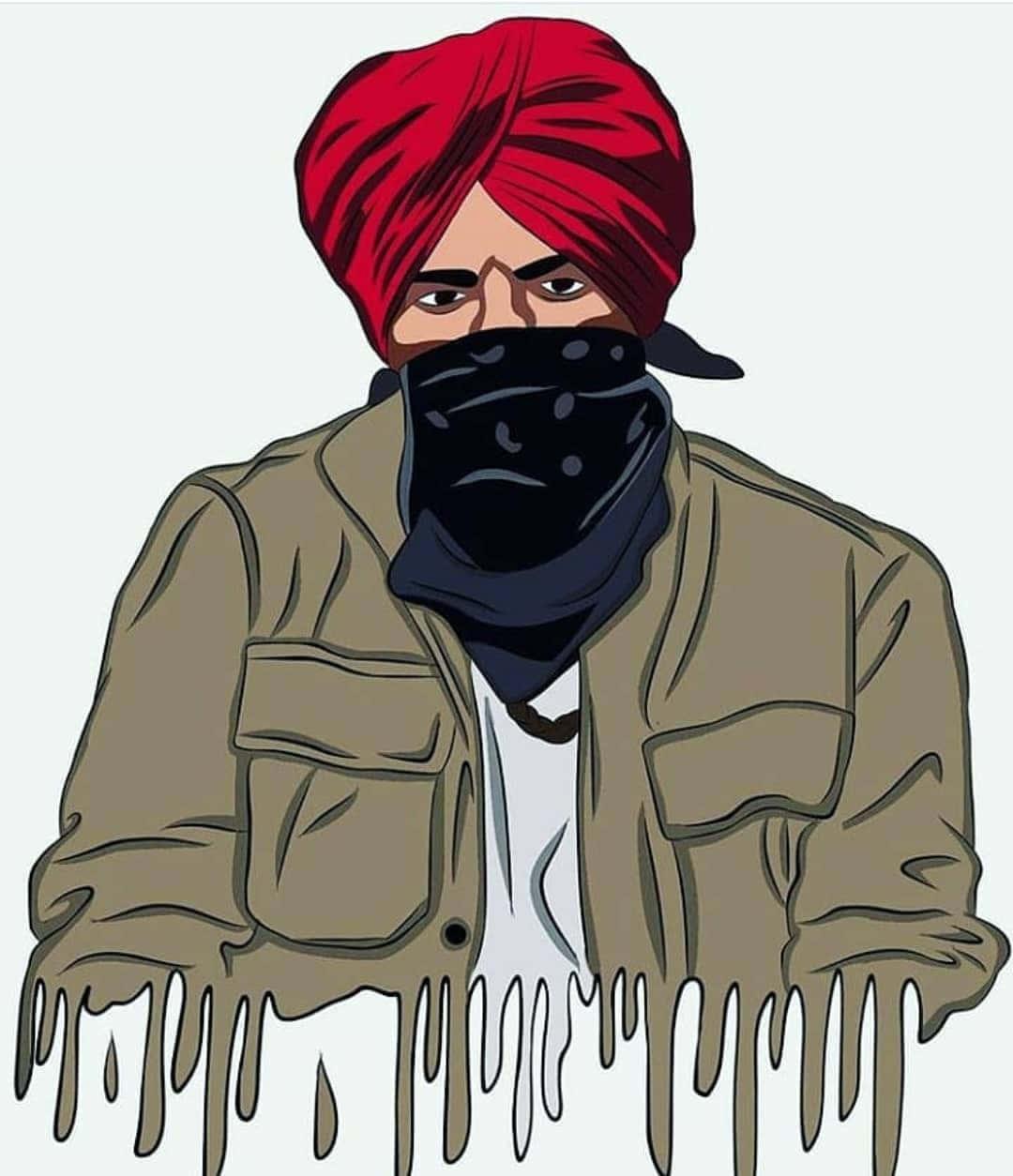 Ein mann im roten turban mit schwarzem bart