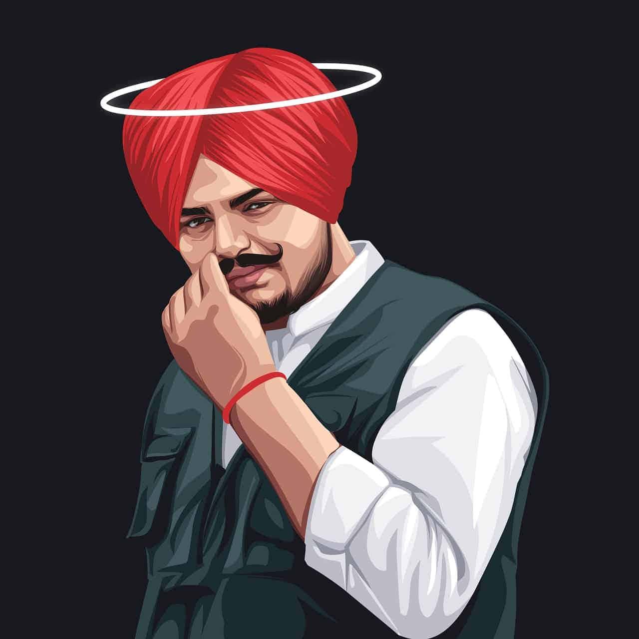 a man in a red turban with his hand on his face