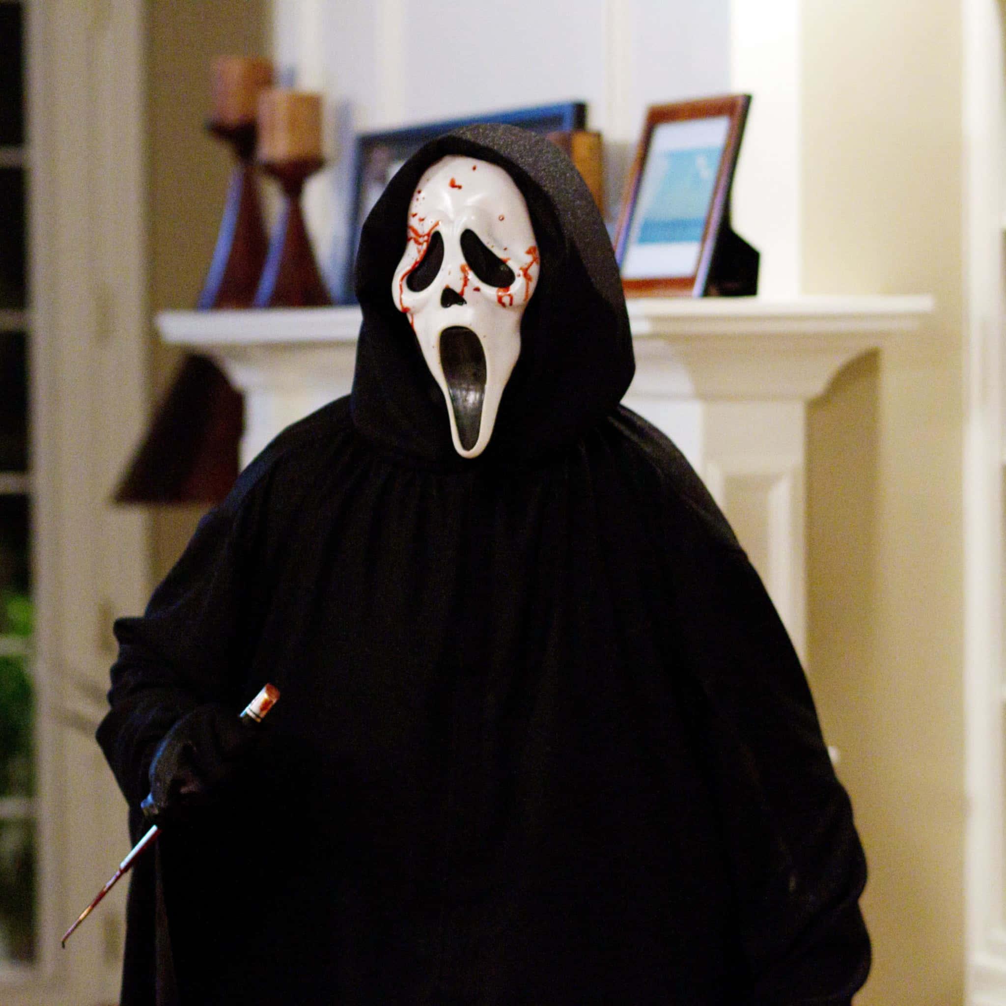 a man in a scream mask — 2048x2048 wallpaper
