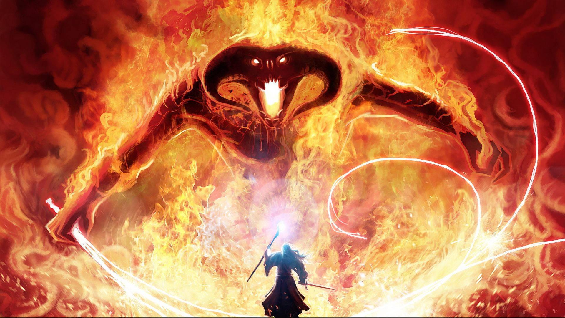 a man is standing in front of a fire — 1920x1080 wallpaper