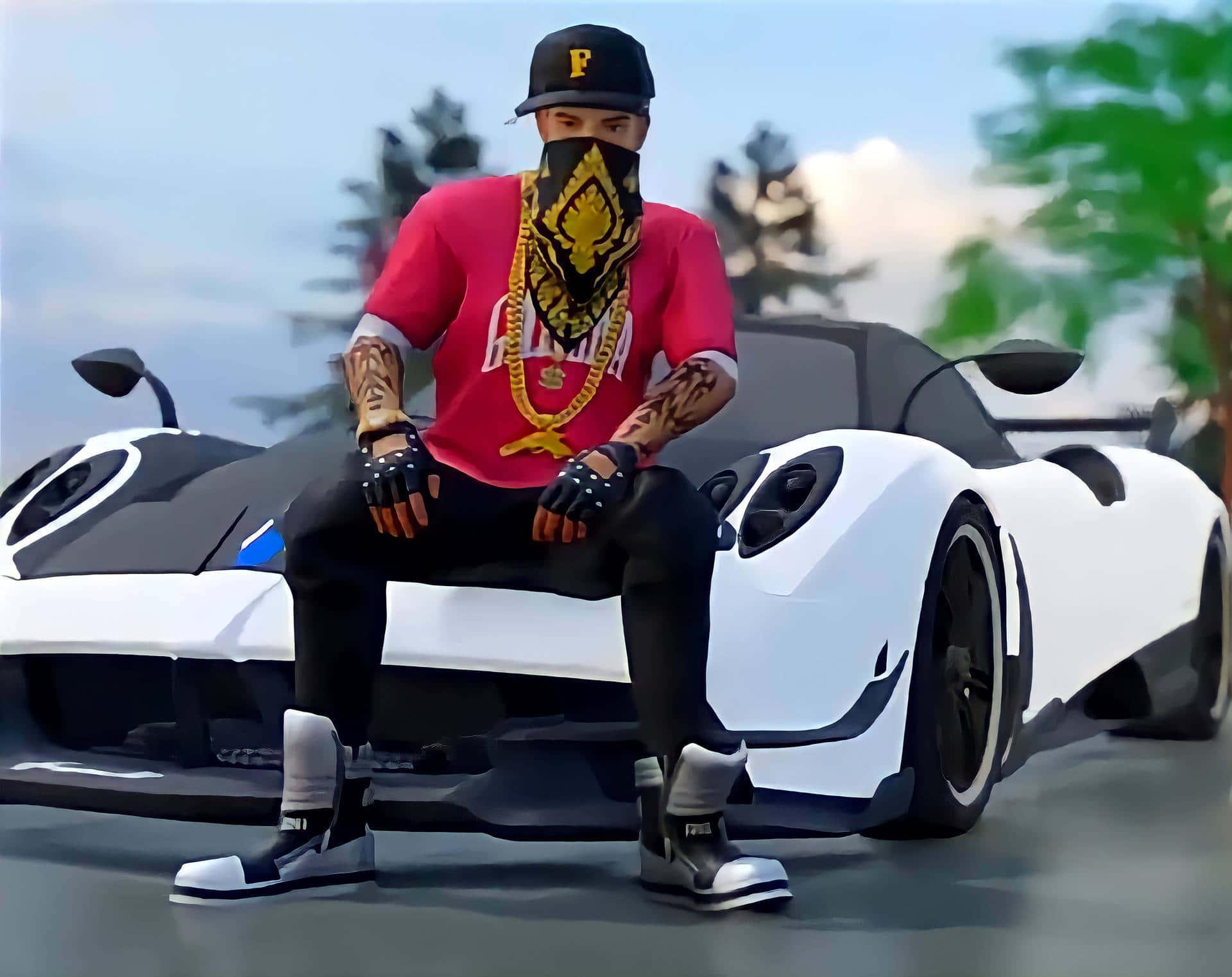 a man sitting on a white sports car — 1920x1522 wallpaper