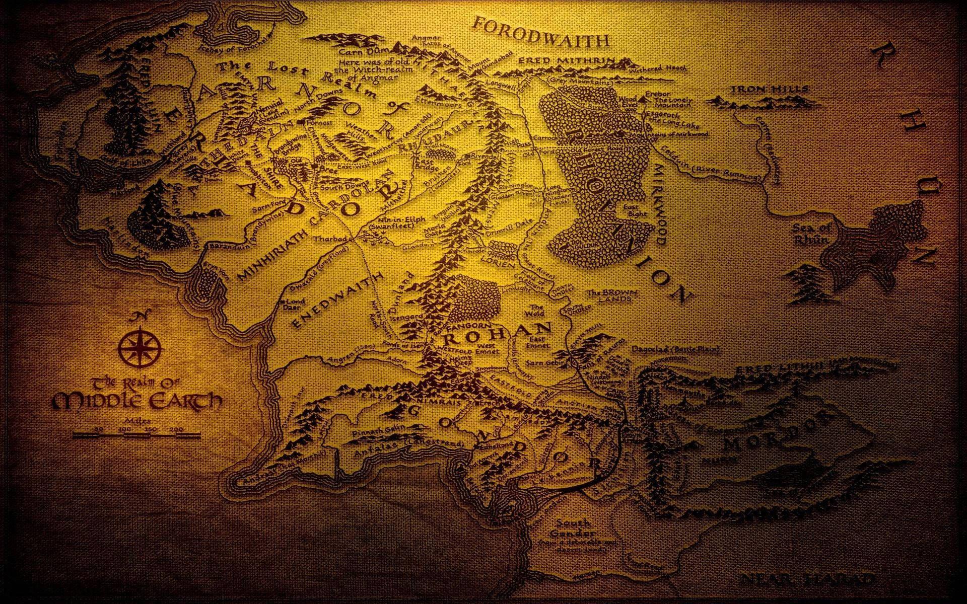 a map of the lord of the rings — 1920x1200 wallpaper