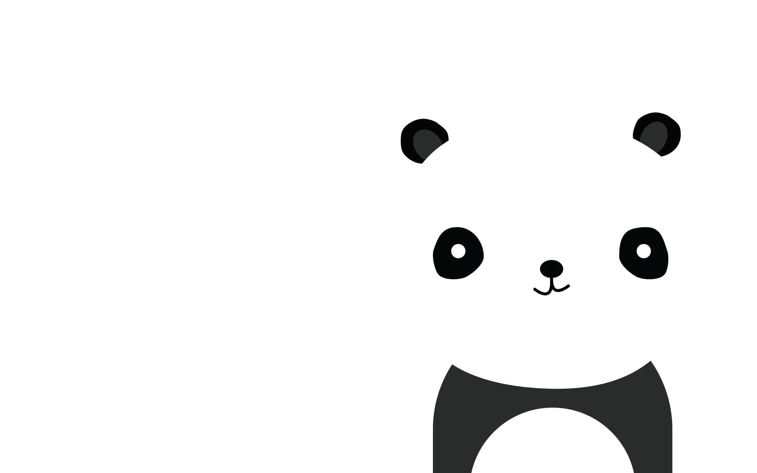 A Minimal Black & White Panda — 2560x1600 wallpaper