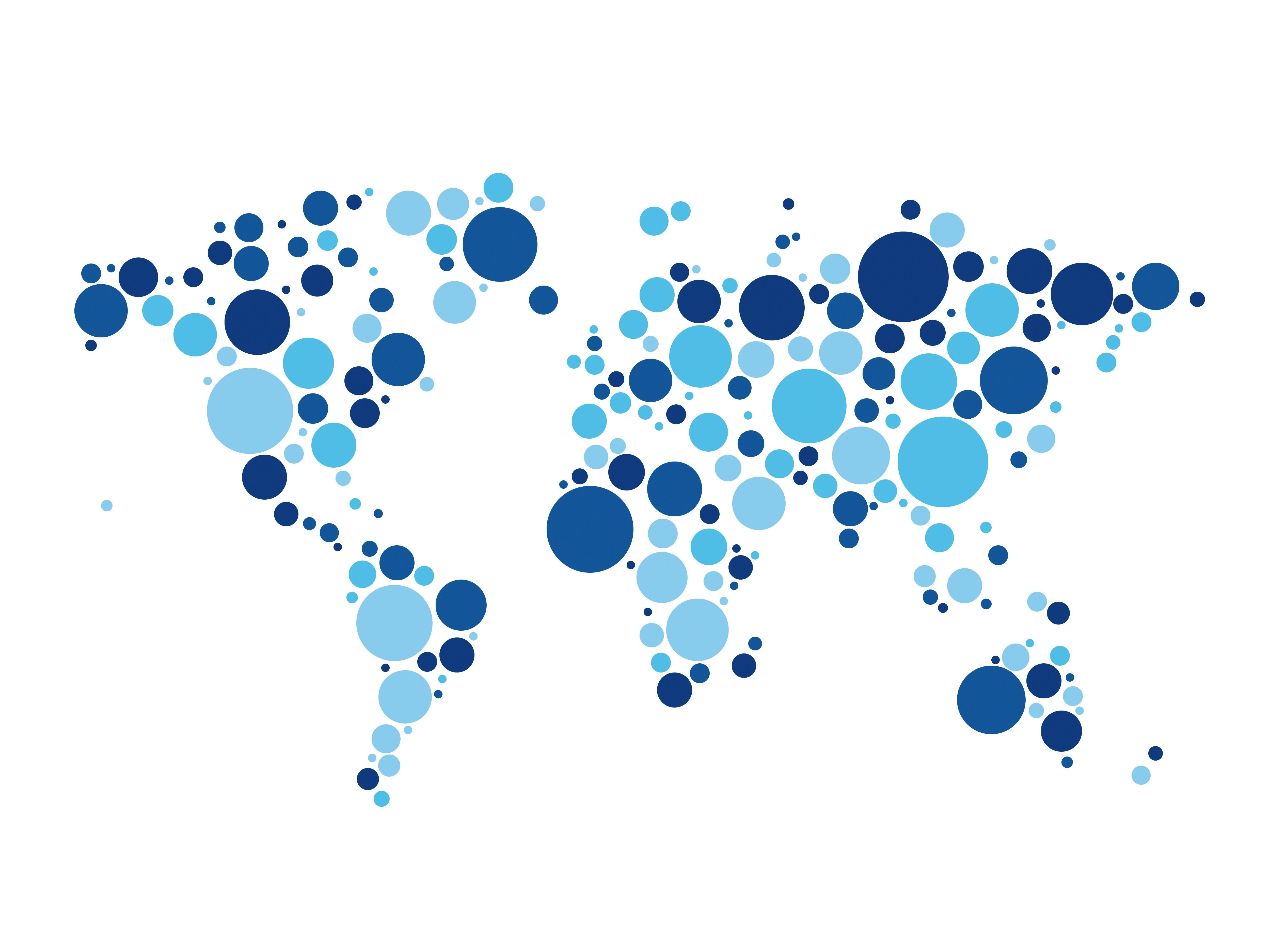 A Minimalist Blue World Map — 5000x3750 wallpaper