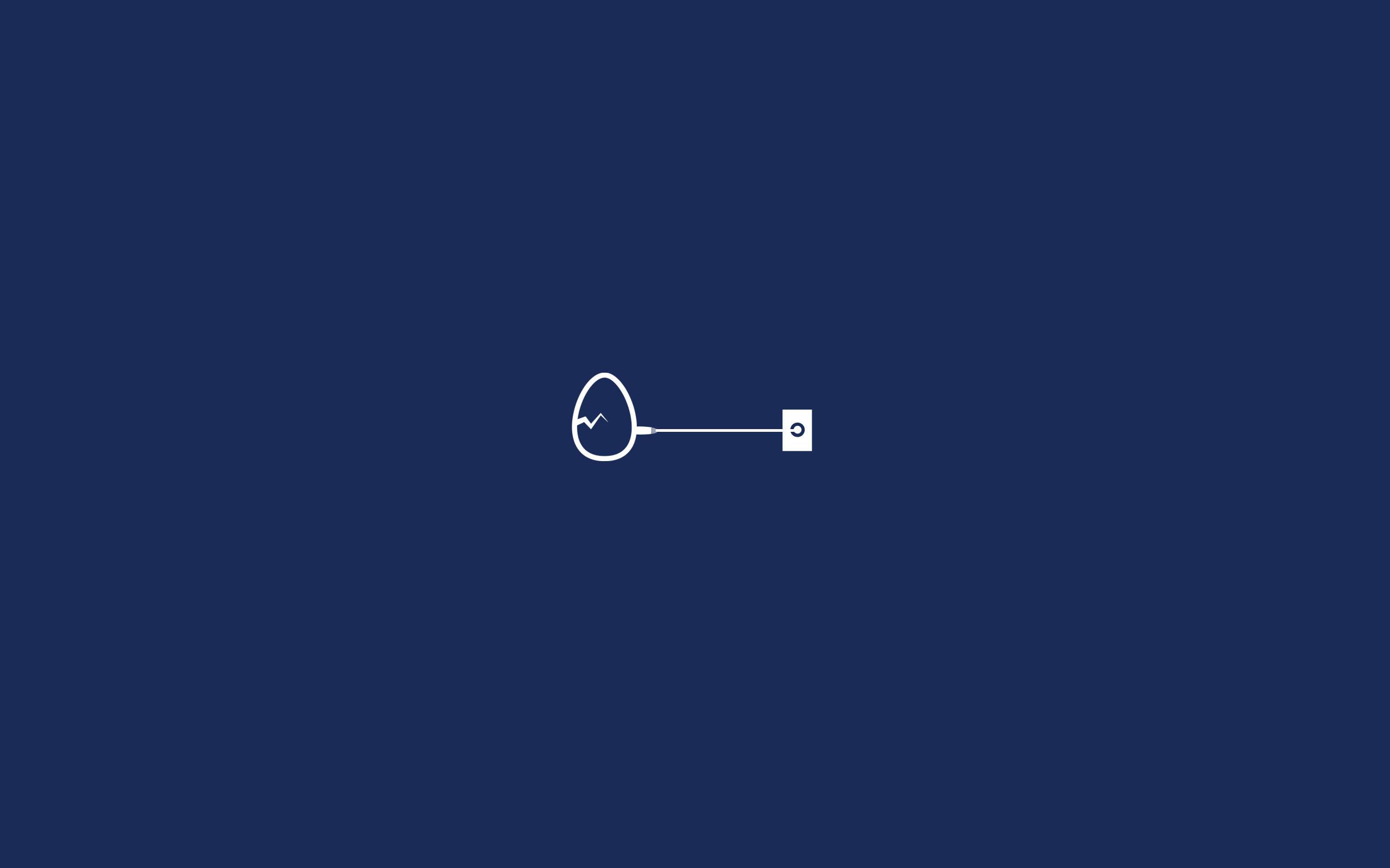 A Minimalist Plug on an Egg — 2560x1600 wallpaper