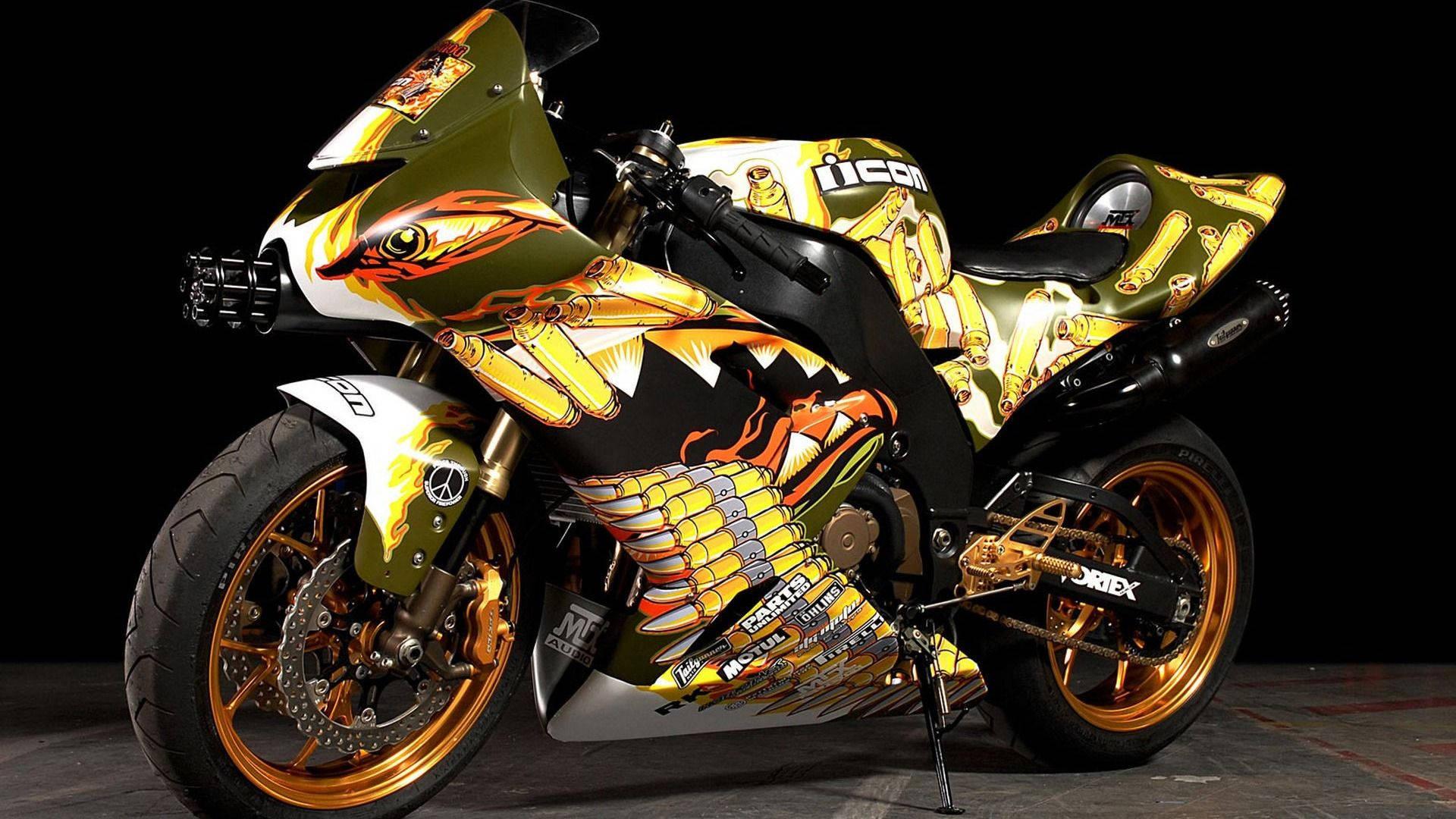 a motorcycle with a shark on it — 1920x1080 wallpaper