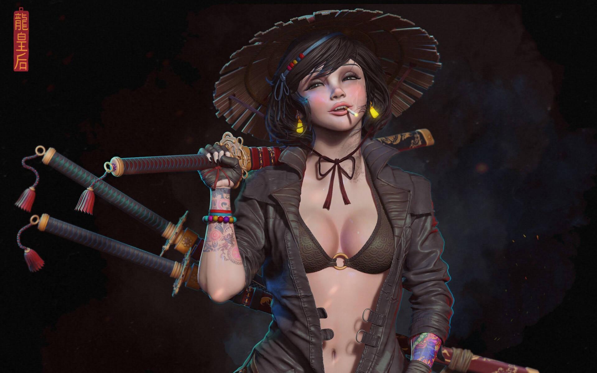 A Mysterious and Sexy Samurai — 1920x1200 wallpaper