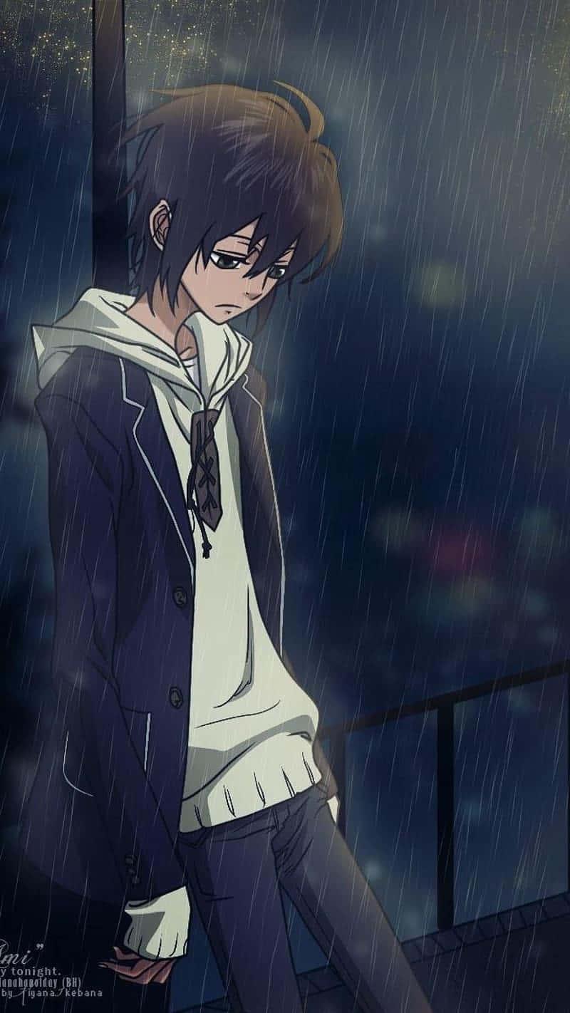 A mysterious Anime Boy deep in thought — 800x1422 wallpaper