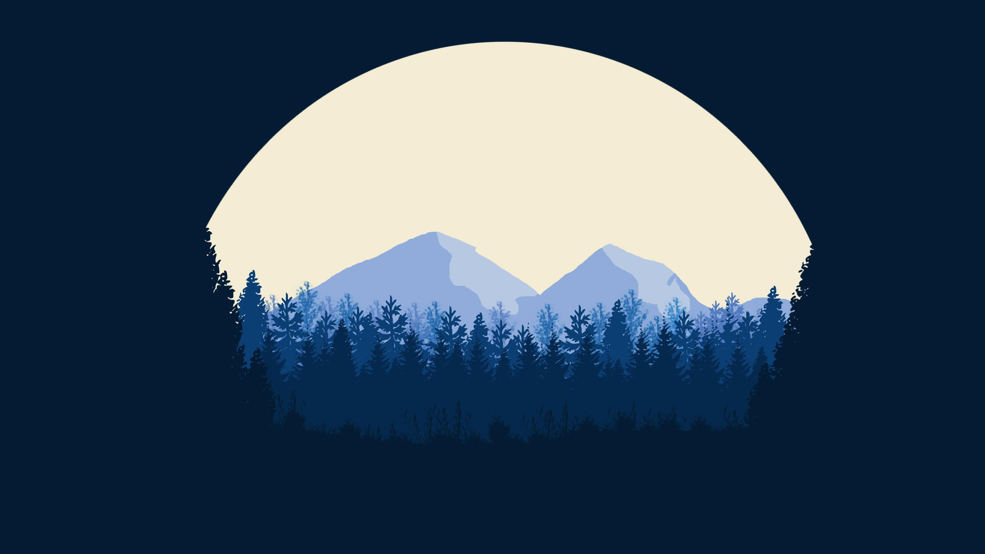 A mysterious, beautiful nighttime moon. — 3840x2160 wallpaper