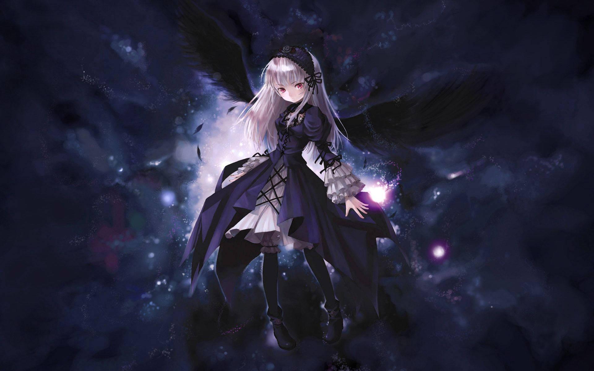 A Mysterious Black Angel — 1920x1200 wallpaper