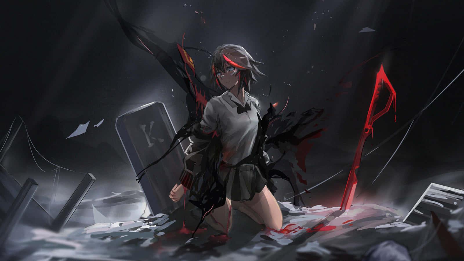 A mysterious dark anime girl evoking a sense of unhappiness and loneliness. — 1600x900 wallpaper
