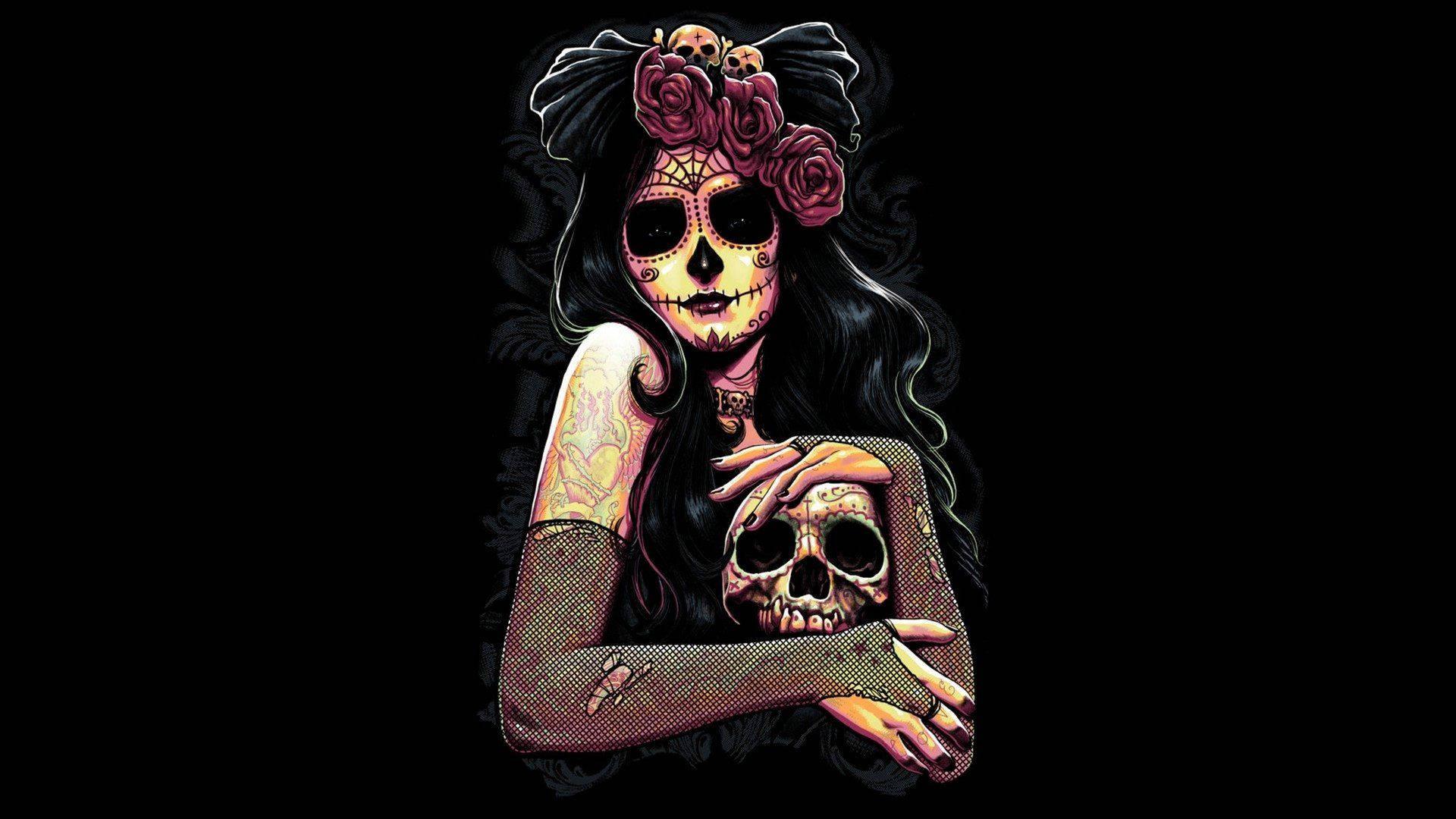 A Mysterious Skull of a Woman — 1920x1080 wallpaper