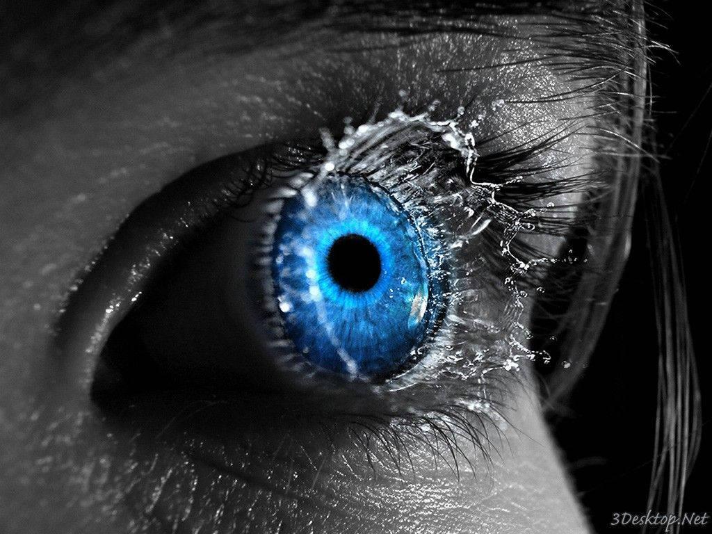 A Mystical 3D Blue Watery Eye — 1024x768 wallpaper