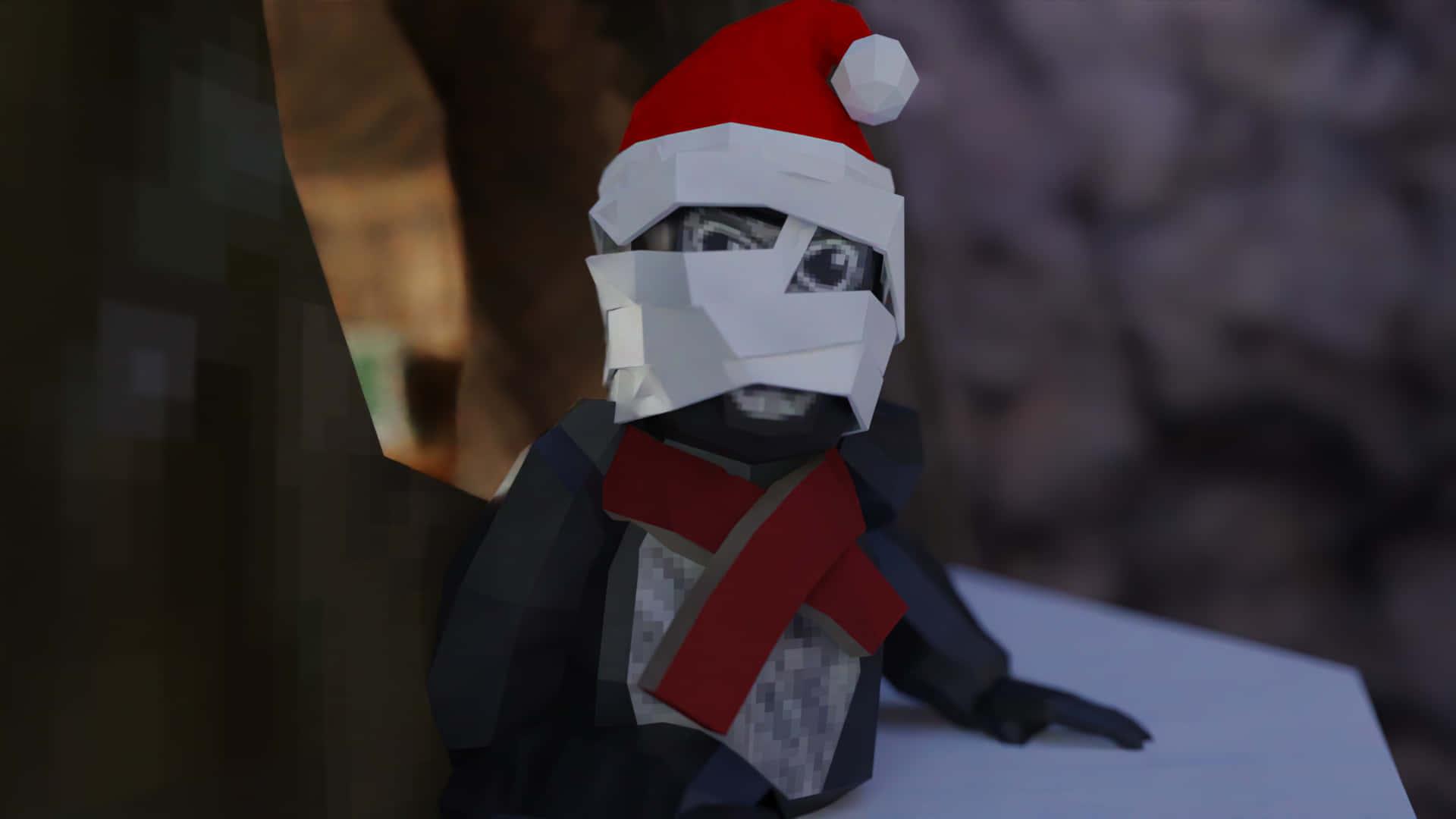 a papercraft santa hat wearing a hat — 1920x1080 wallpaper