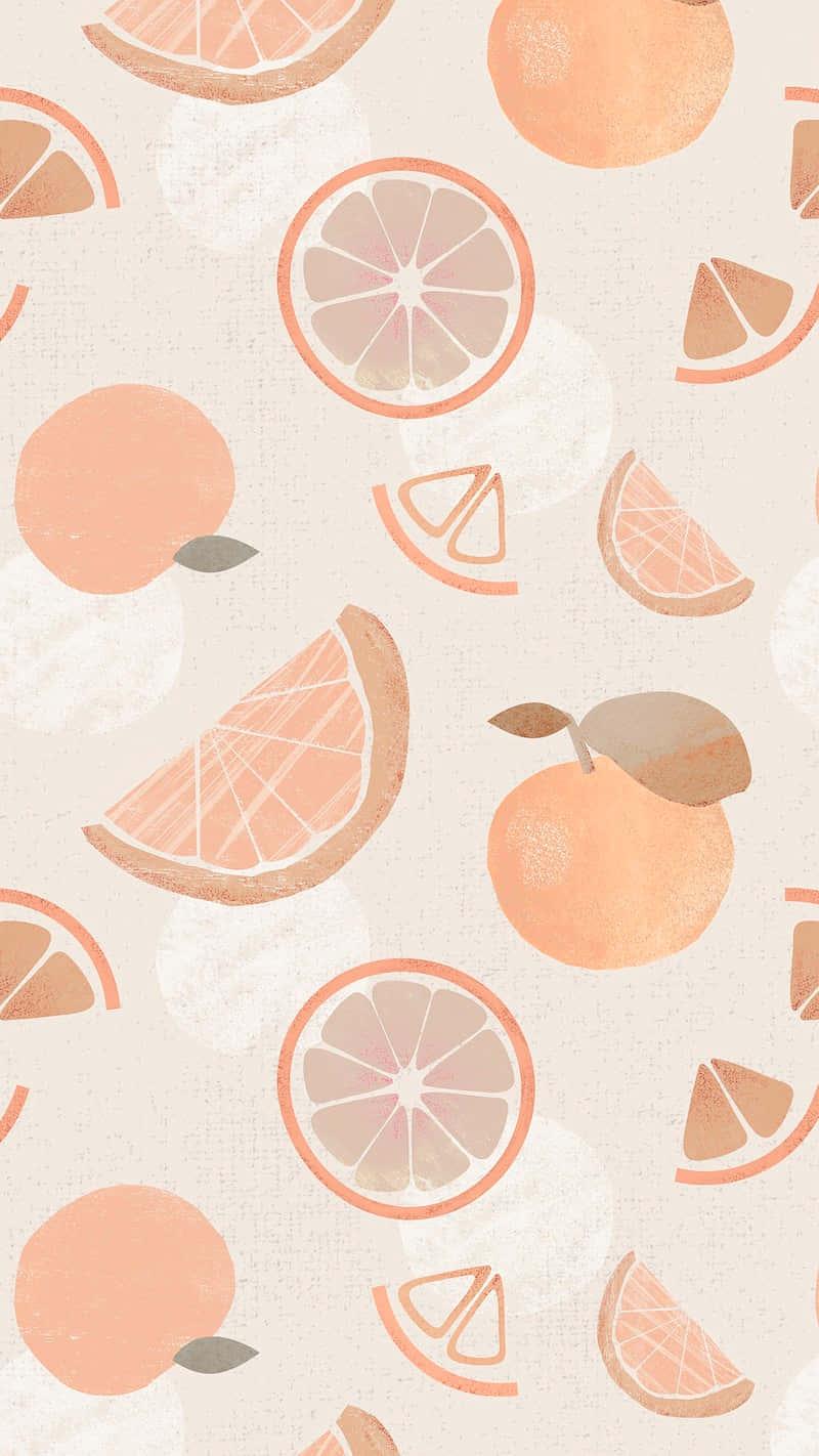 a pattern of orange slices and slices of oranges