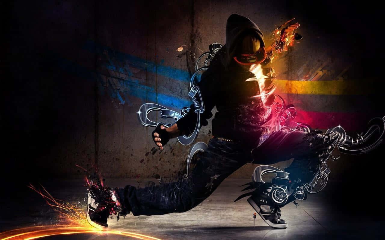 a person is doing a dance in a dark room — 1280x800 wallpaper