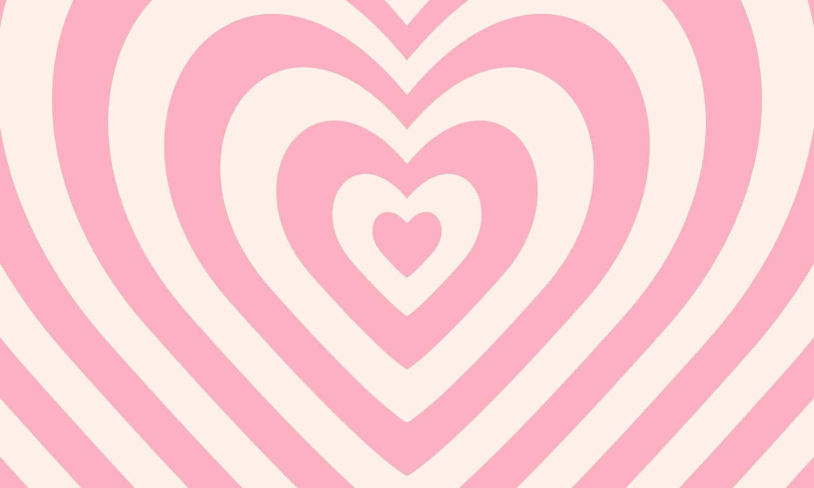 a pink and white striped background with hearts — 1633x980 wallpaper