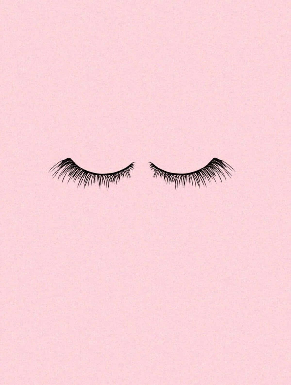 a pink background with a black eye with lashes — 1199x1588 wallpaper